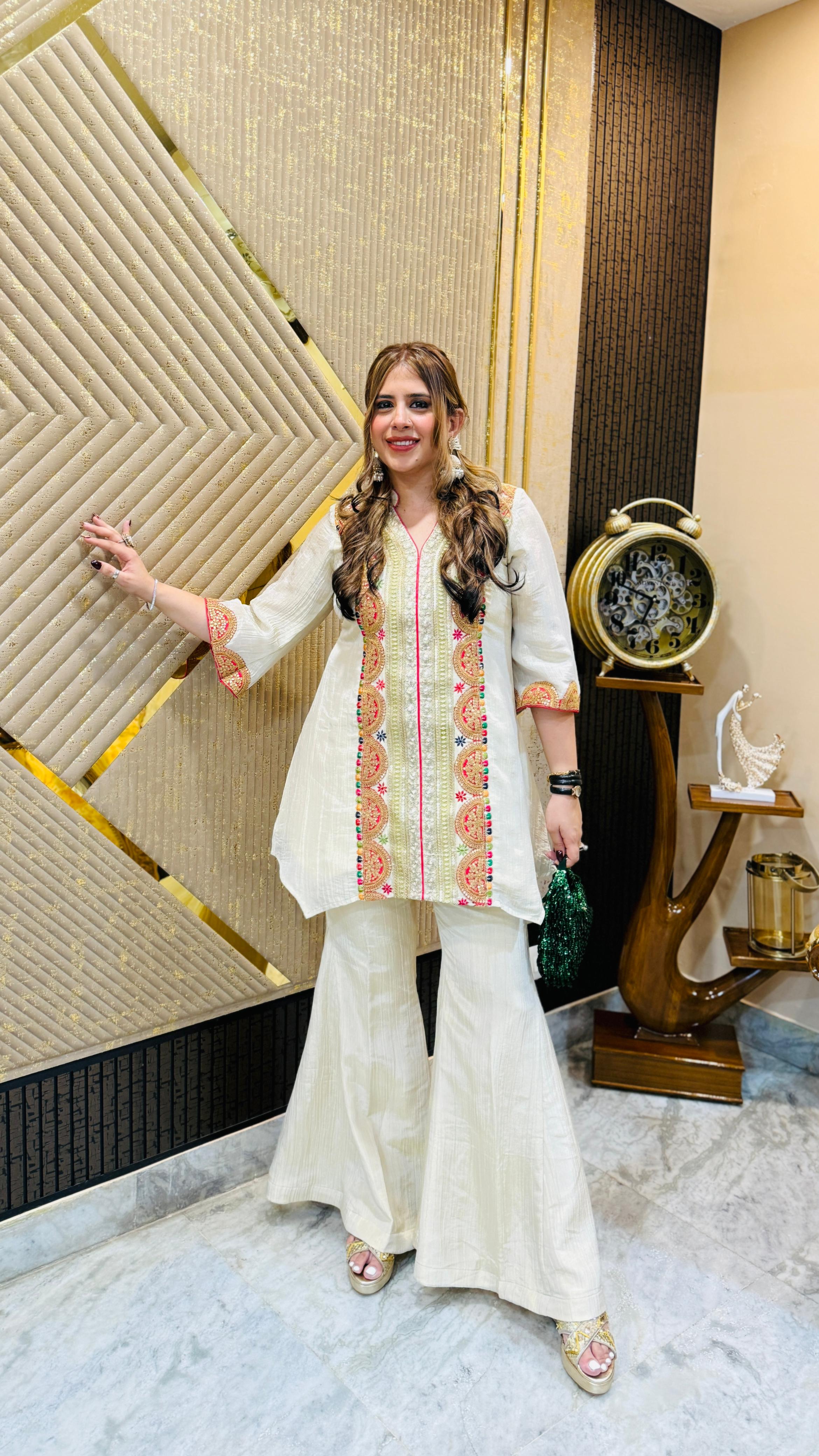 Ivory Crushed Tissue Co-Ord