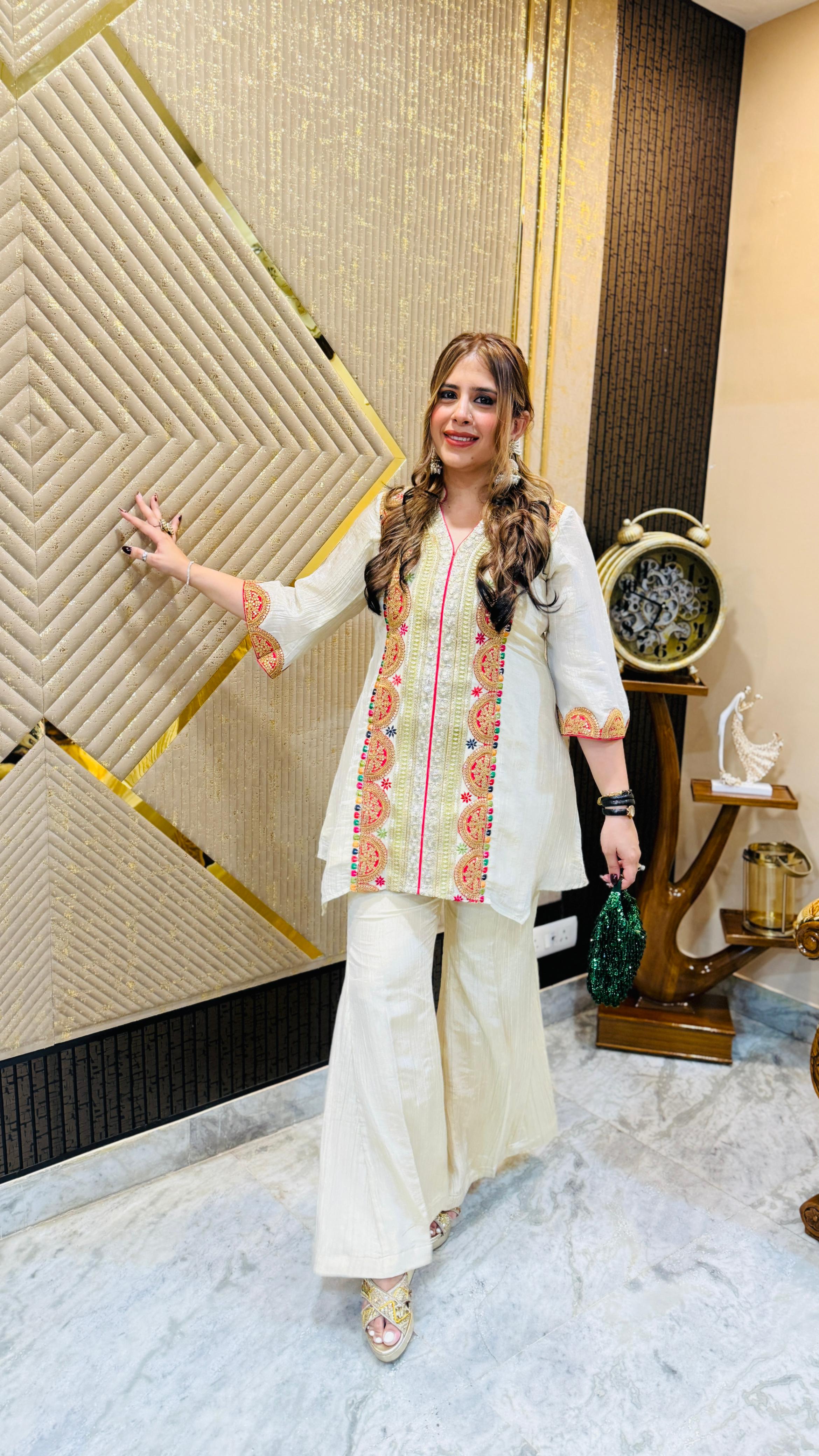 Ivory Crushed Tissue Co-Ord