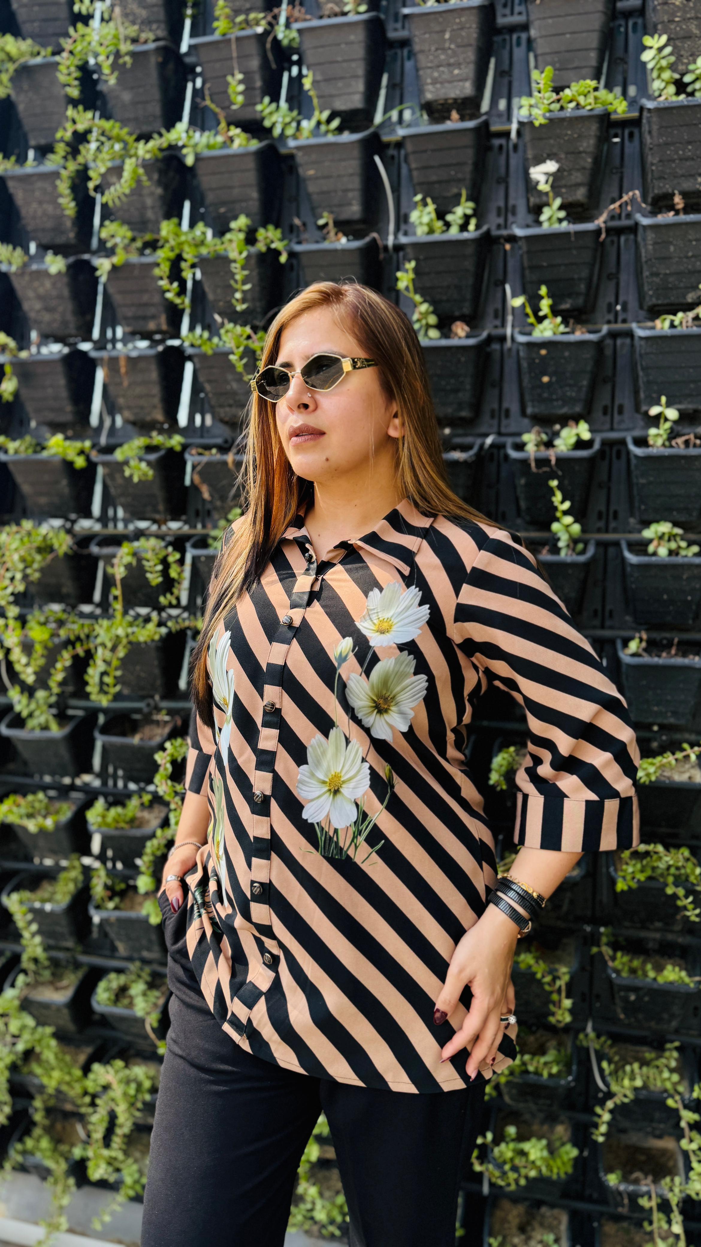 Brown & Black Stripes Shirt