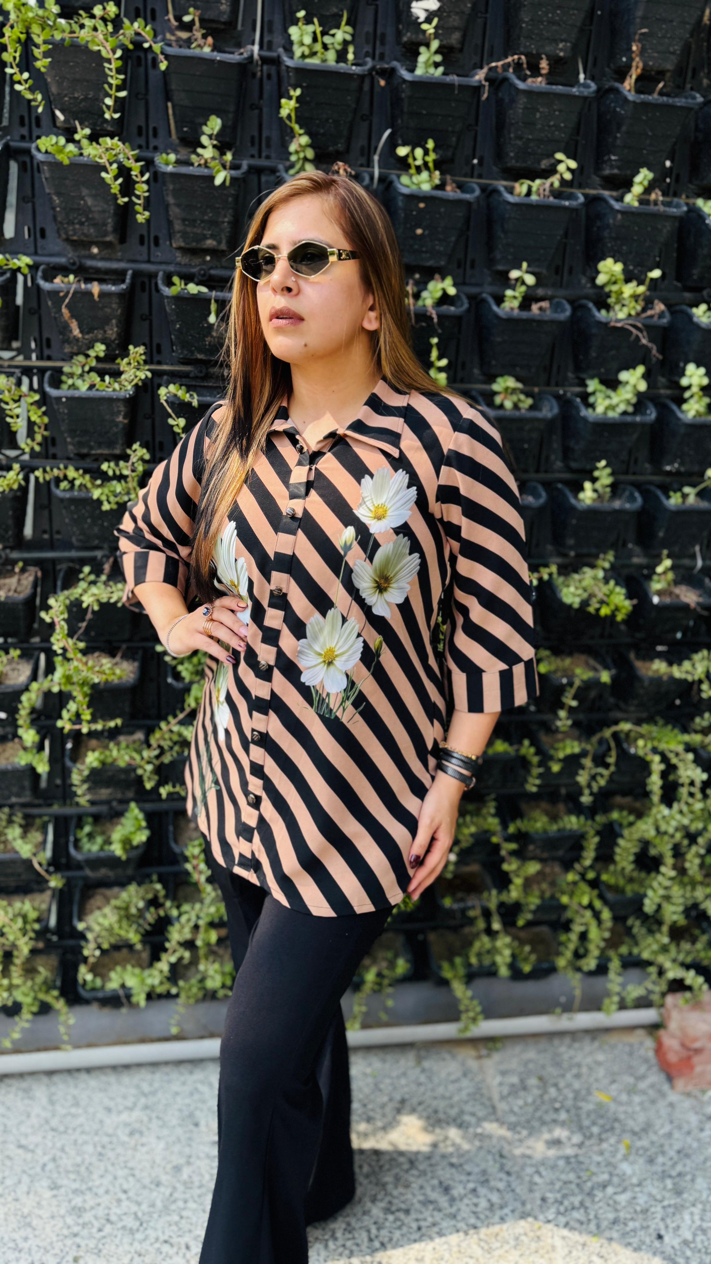 Brown & Black Stripes Shirt