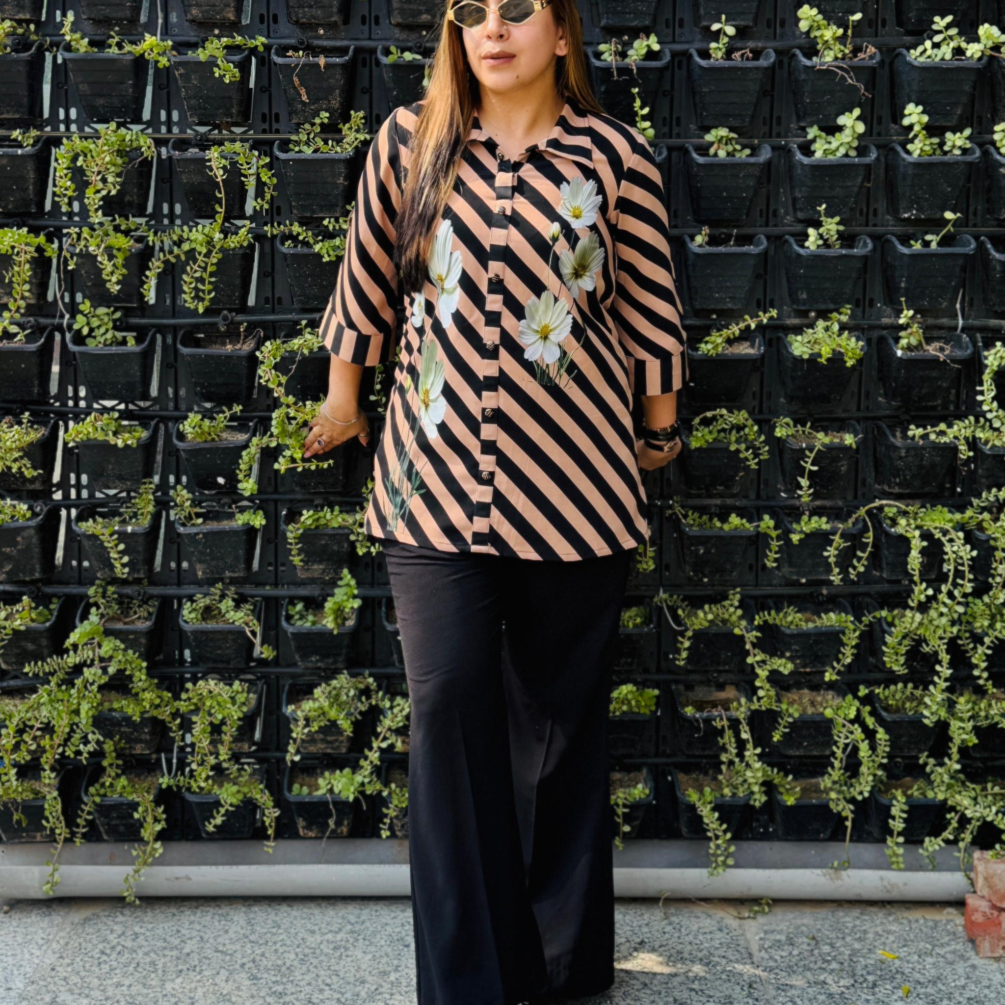 Brown & Black Stripes Shirt