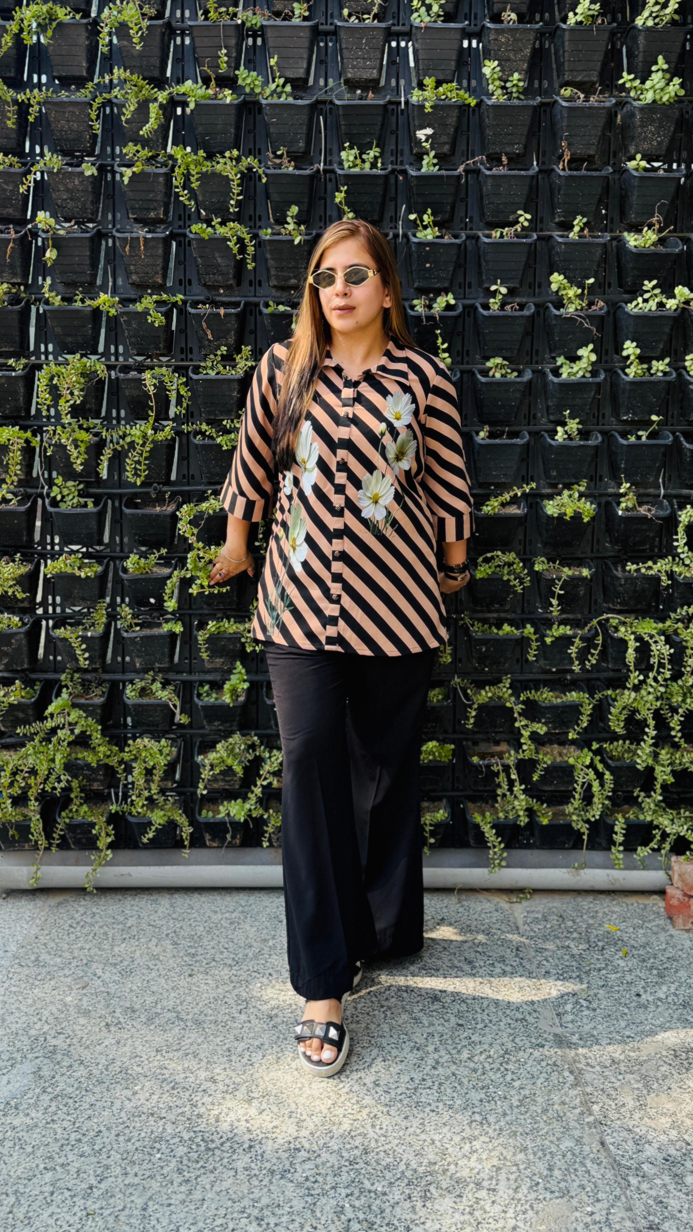 Brown & Black Stripes Shirt