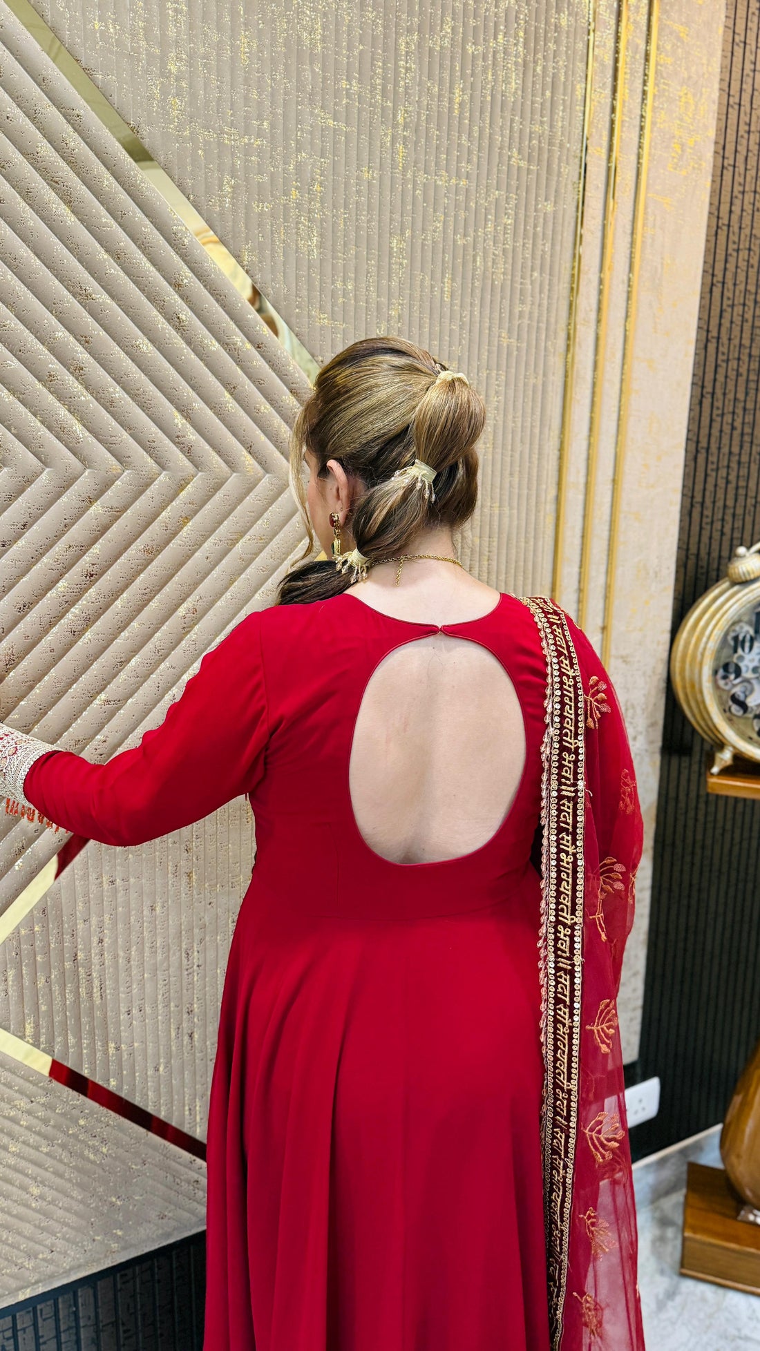 Maroon Festive Anarkali (Without Dupatta)