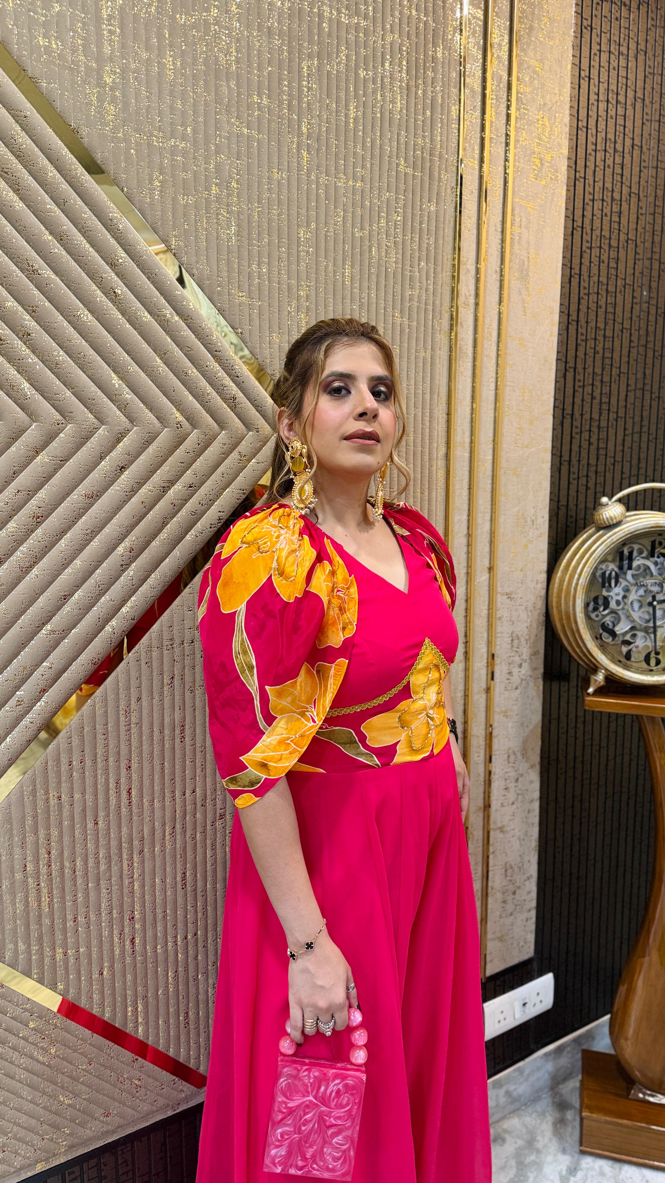 Pink Diwali Jumpsuit