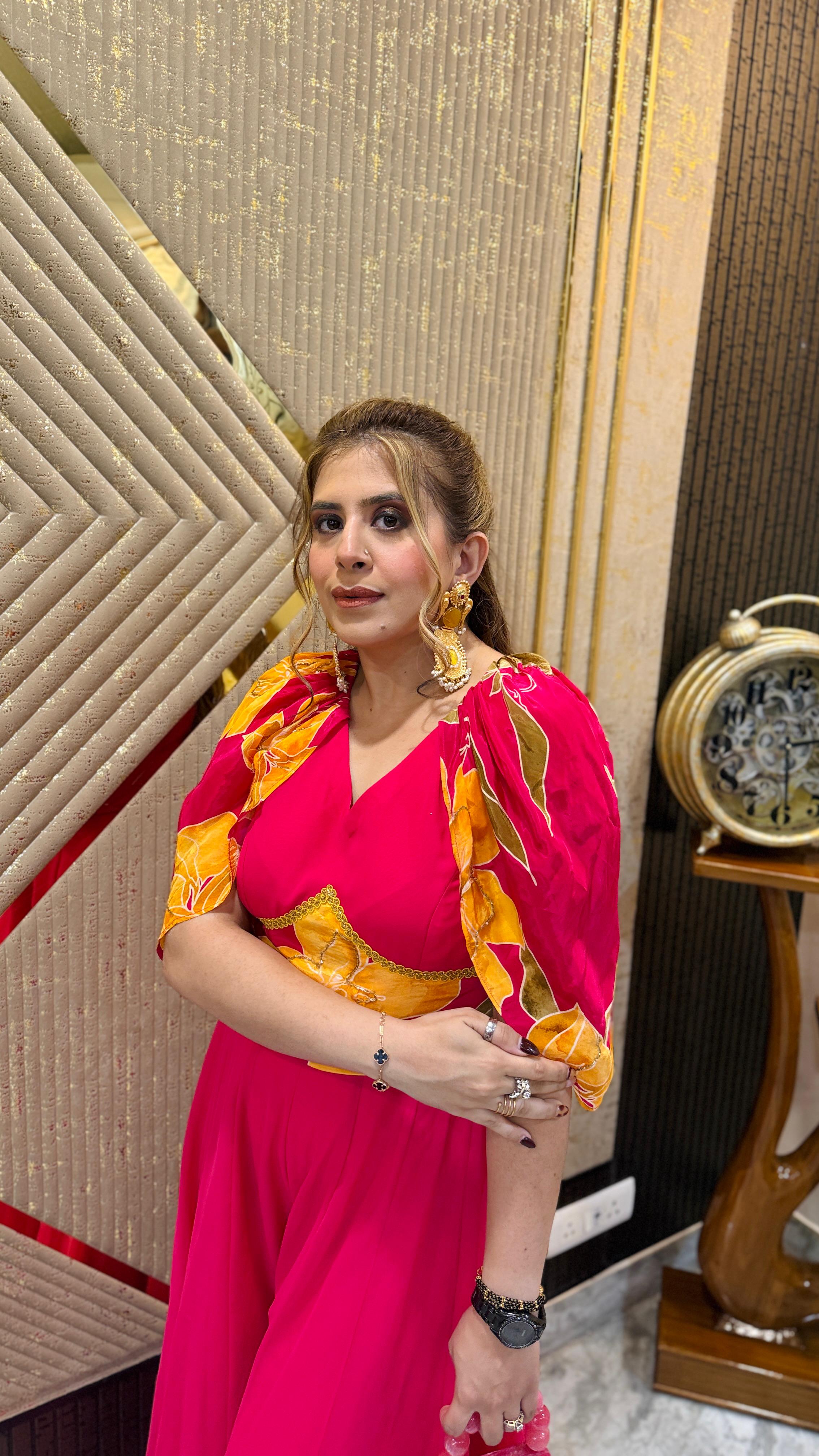 Pink Diwali Jumpsuit