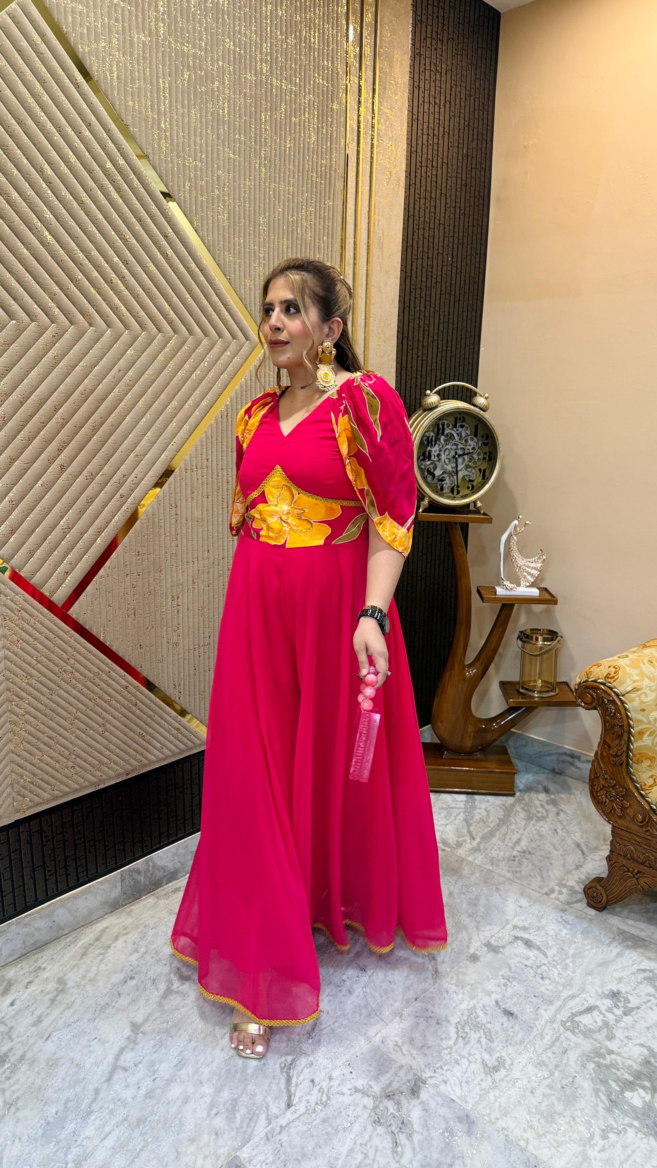 Pink Diwali Jumpsuit