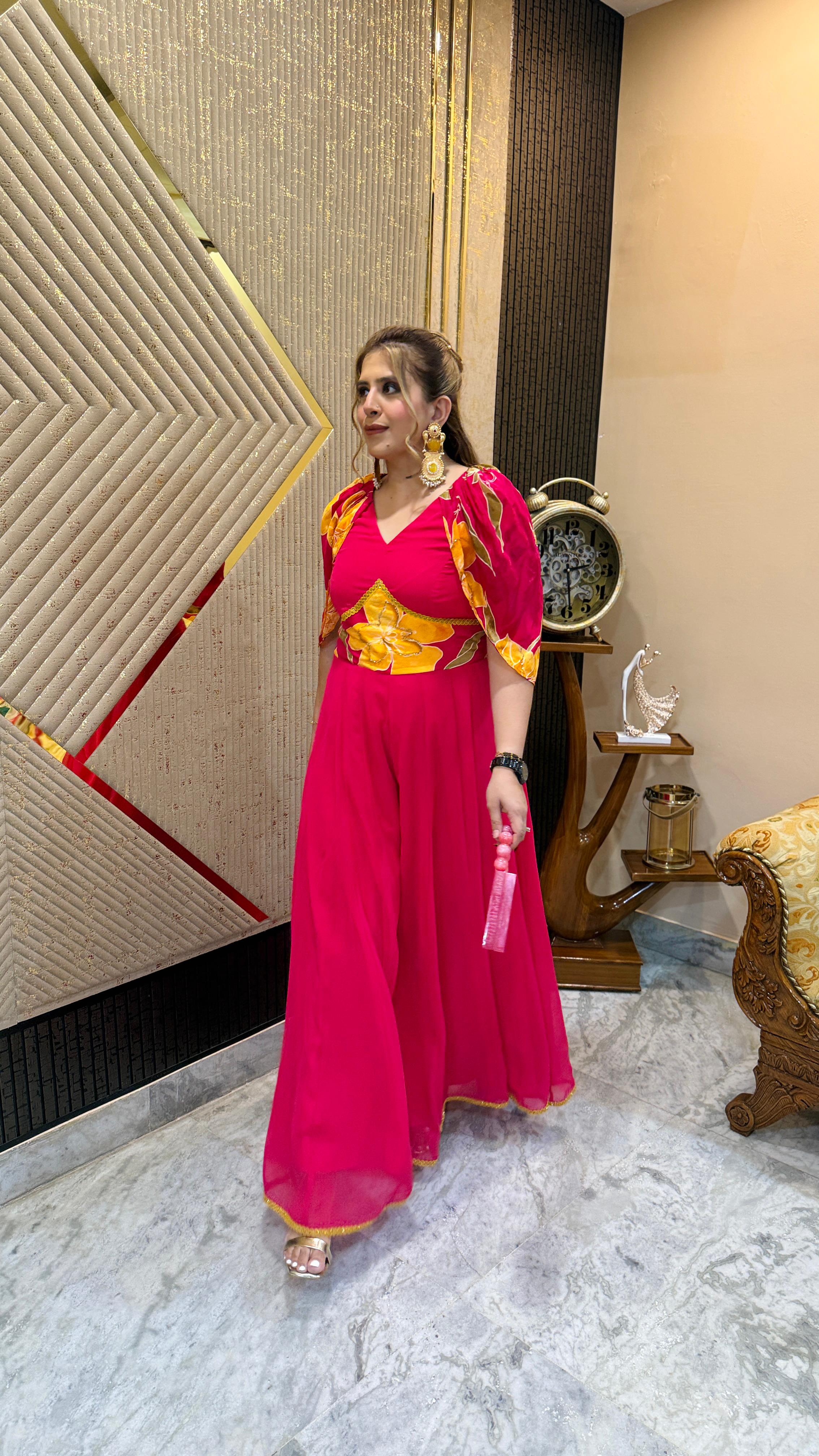 Pink Diwali Jumpsuit