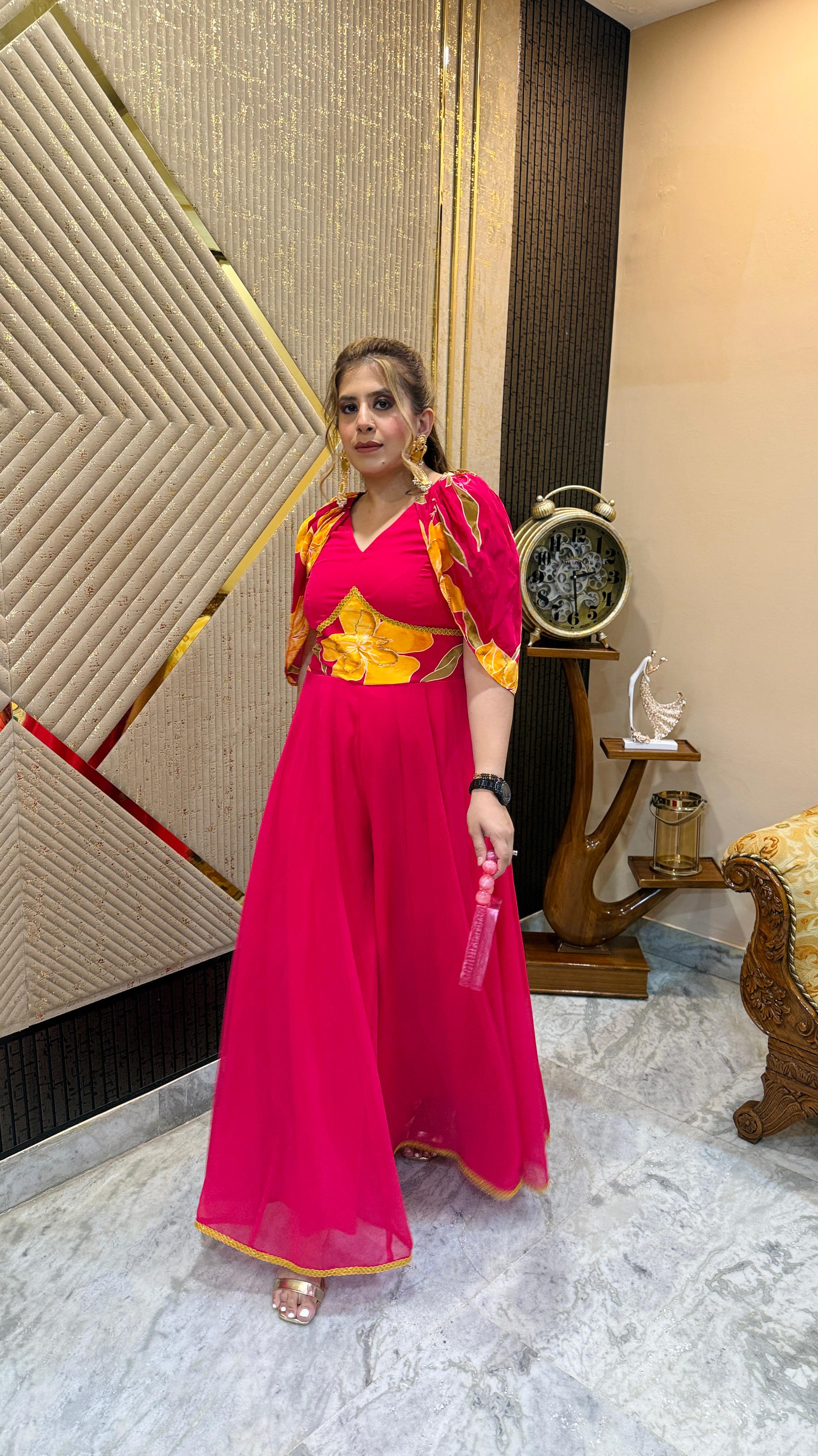 Pink Diwali Jumpsuit