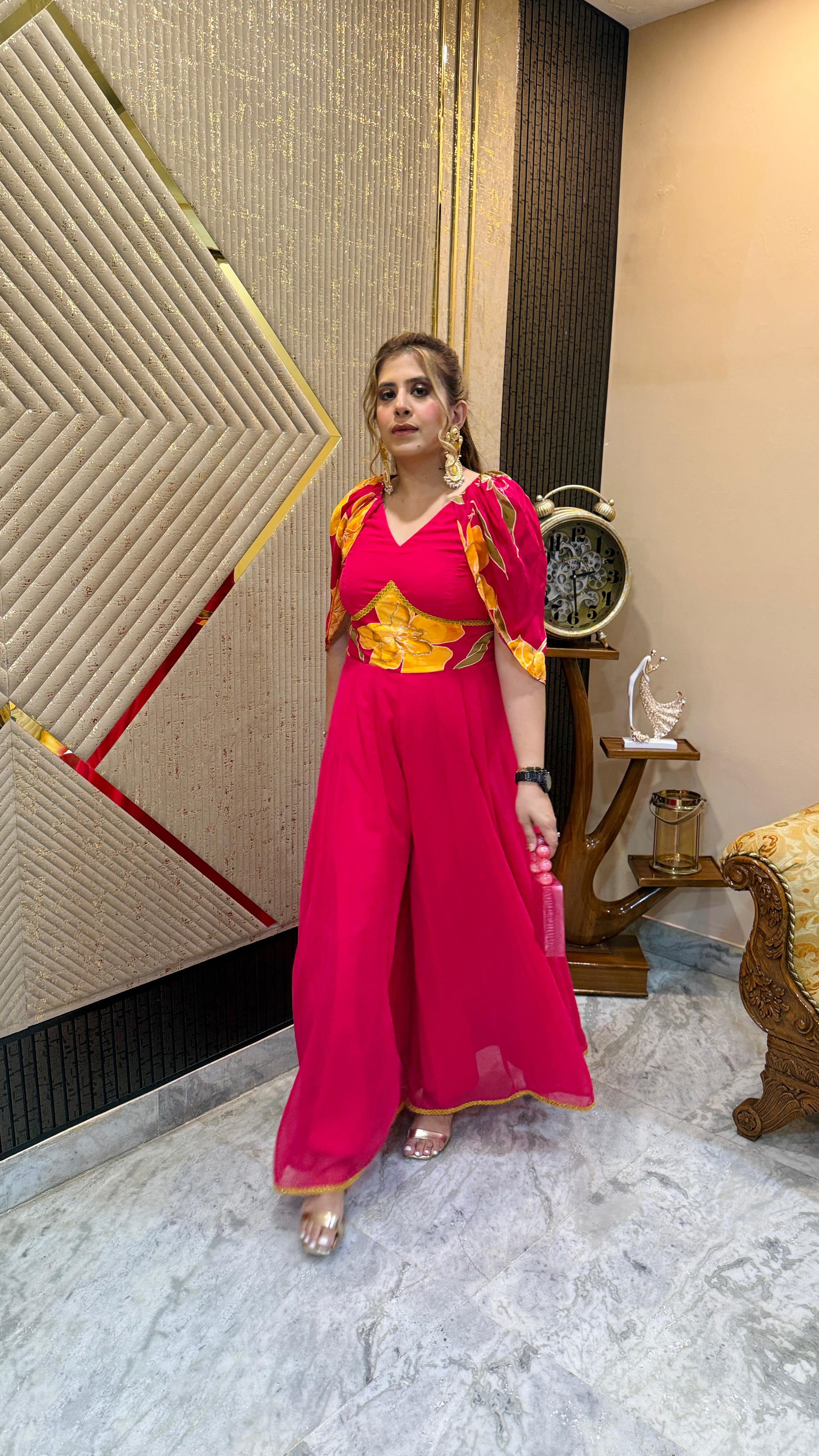 Pink Diwali Jumpsuit