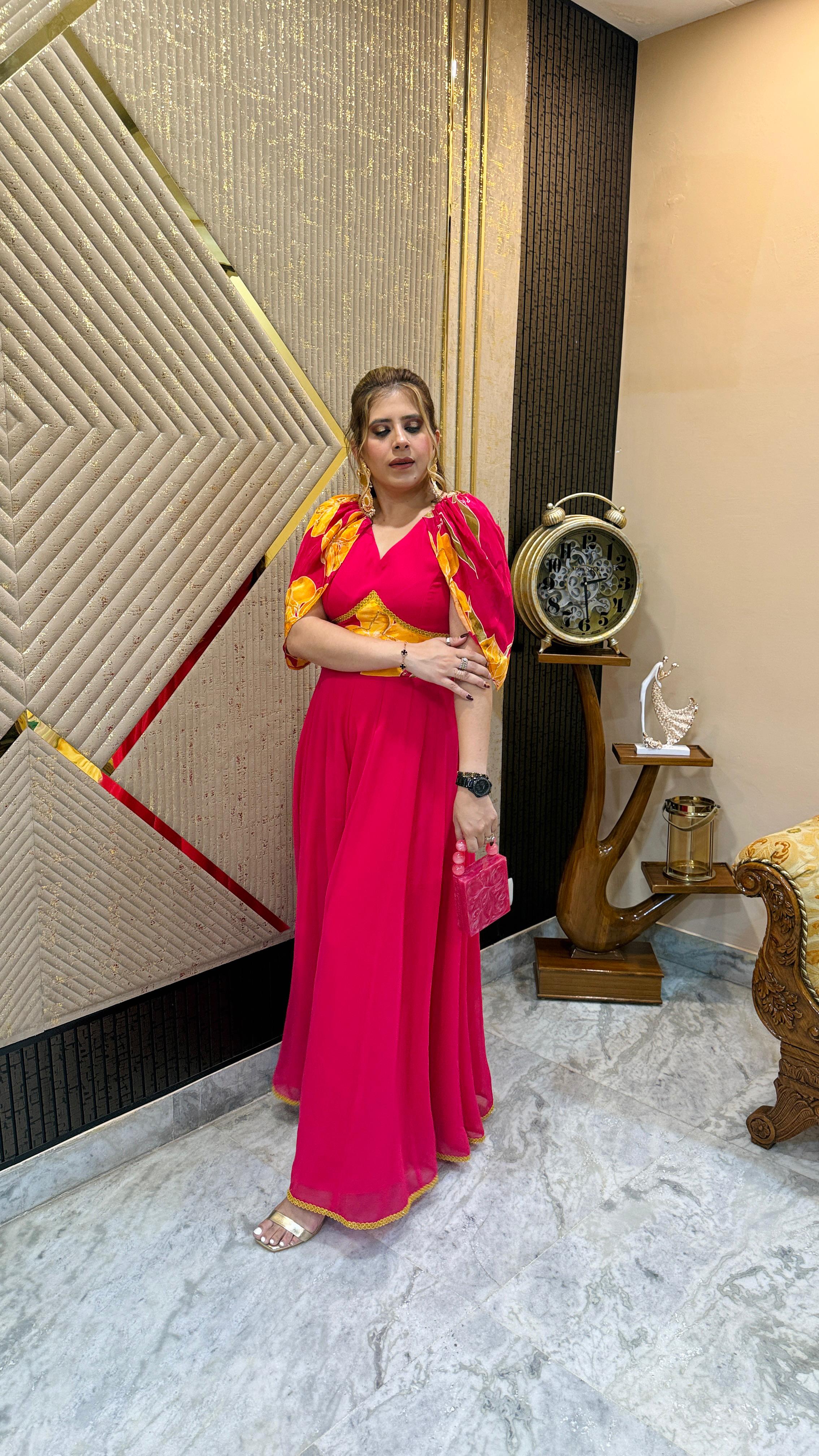 Pink Diwali Jumpsuit