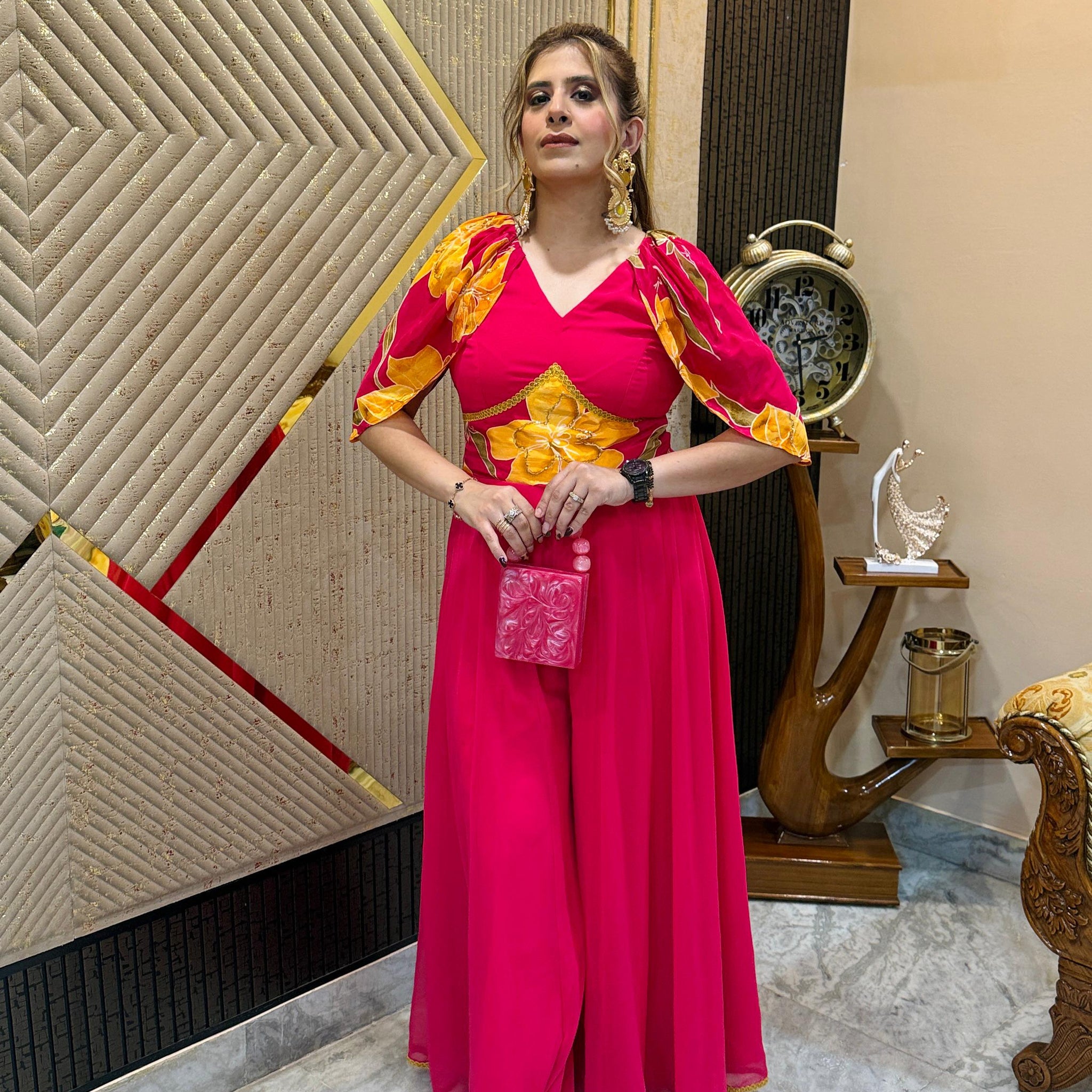 Pink Diwali Jumpsuit
