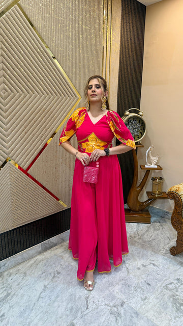 Pink Diwali Jumpsuit