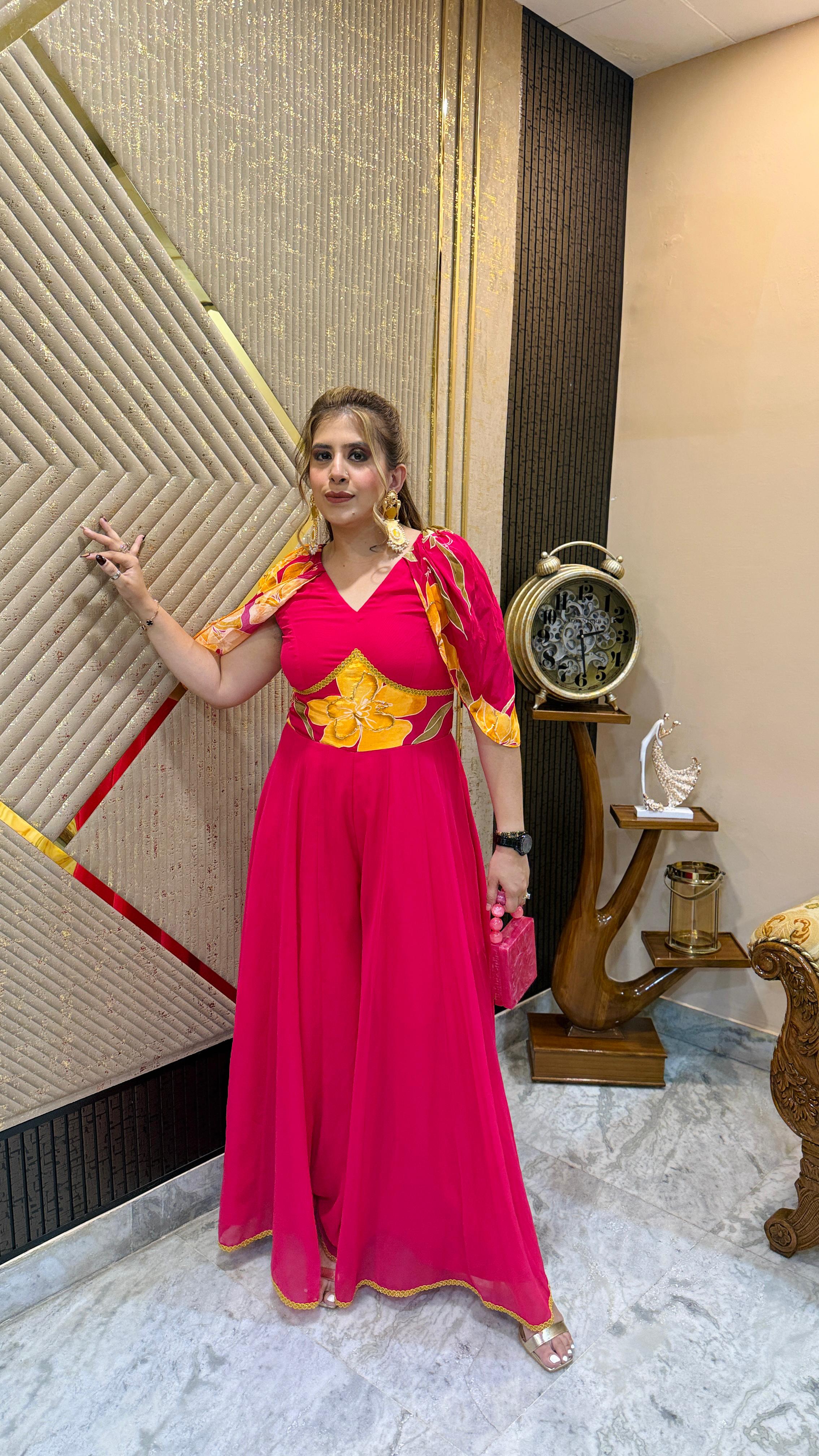 Pink Diwali Jumpsuit