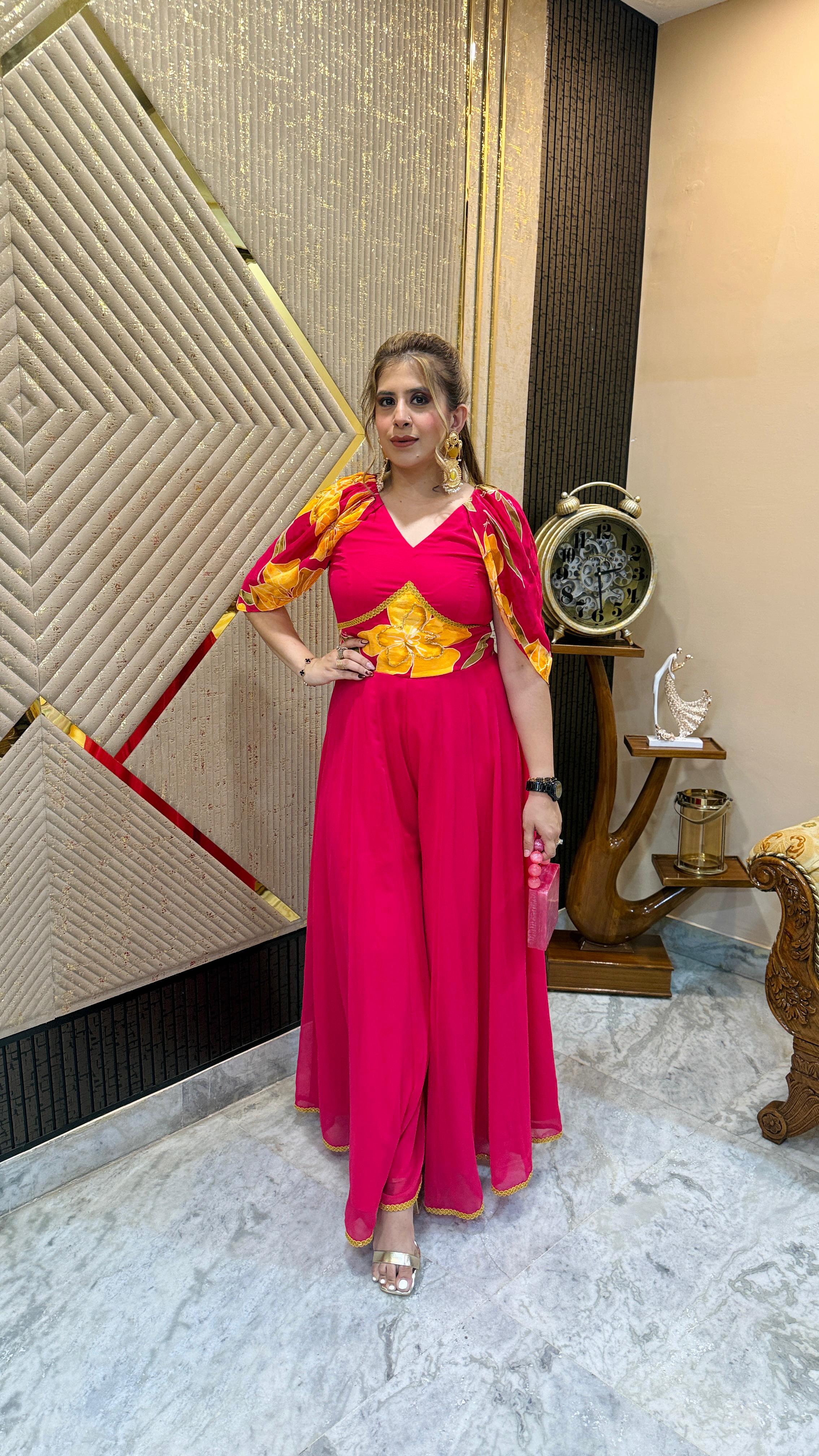 Pink Diwali Jumpsuit