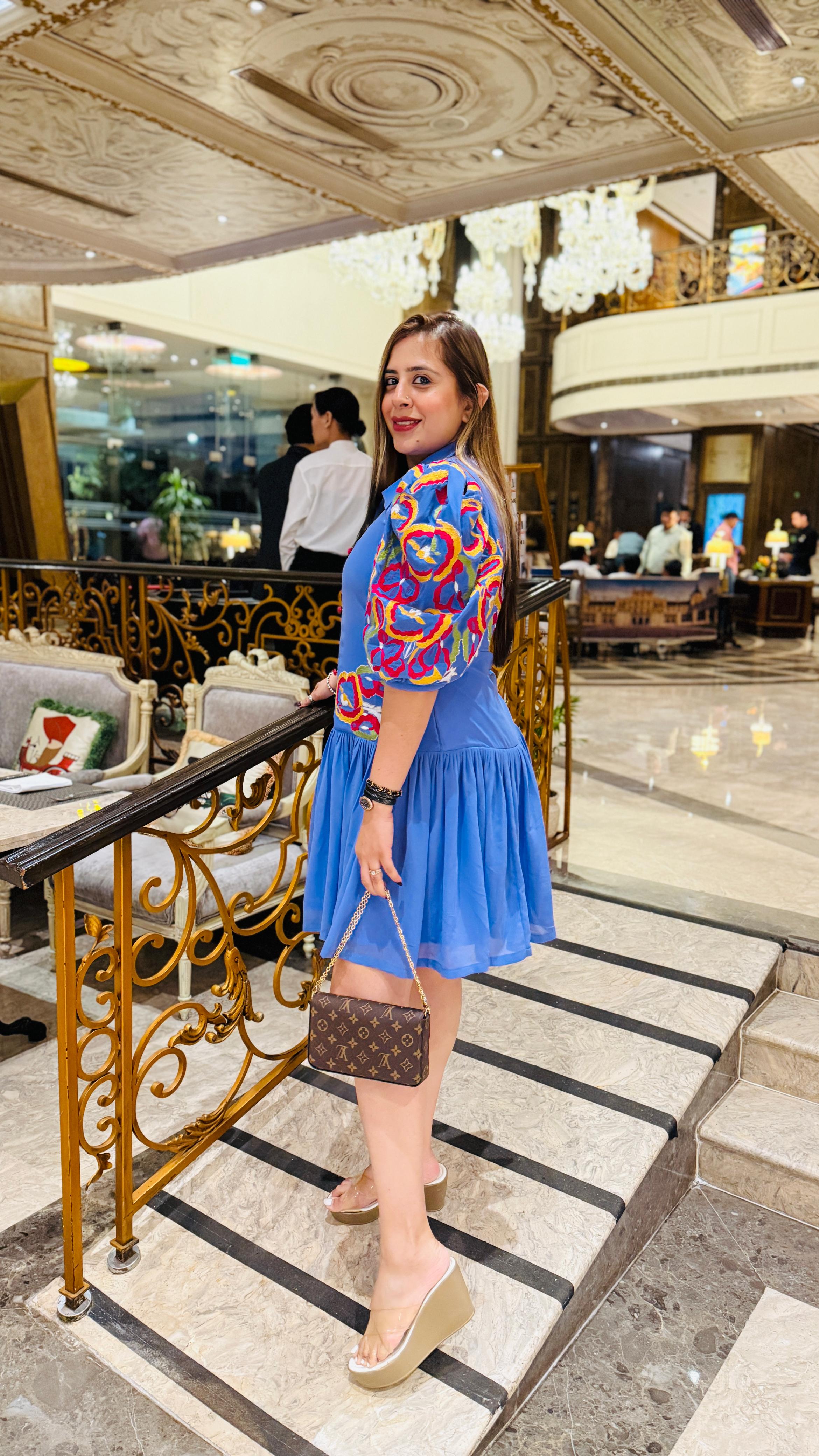 Blue Birthday Embroidered Dress