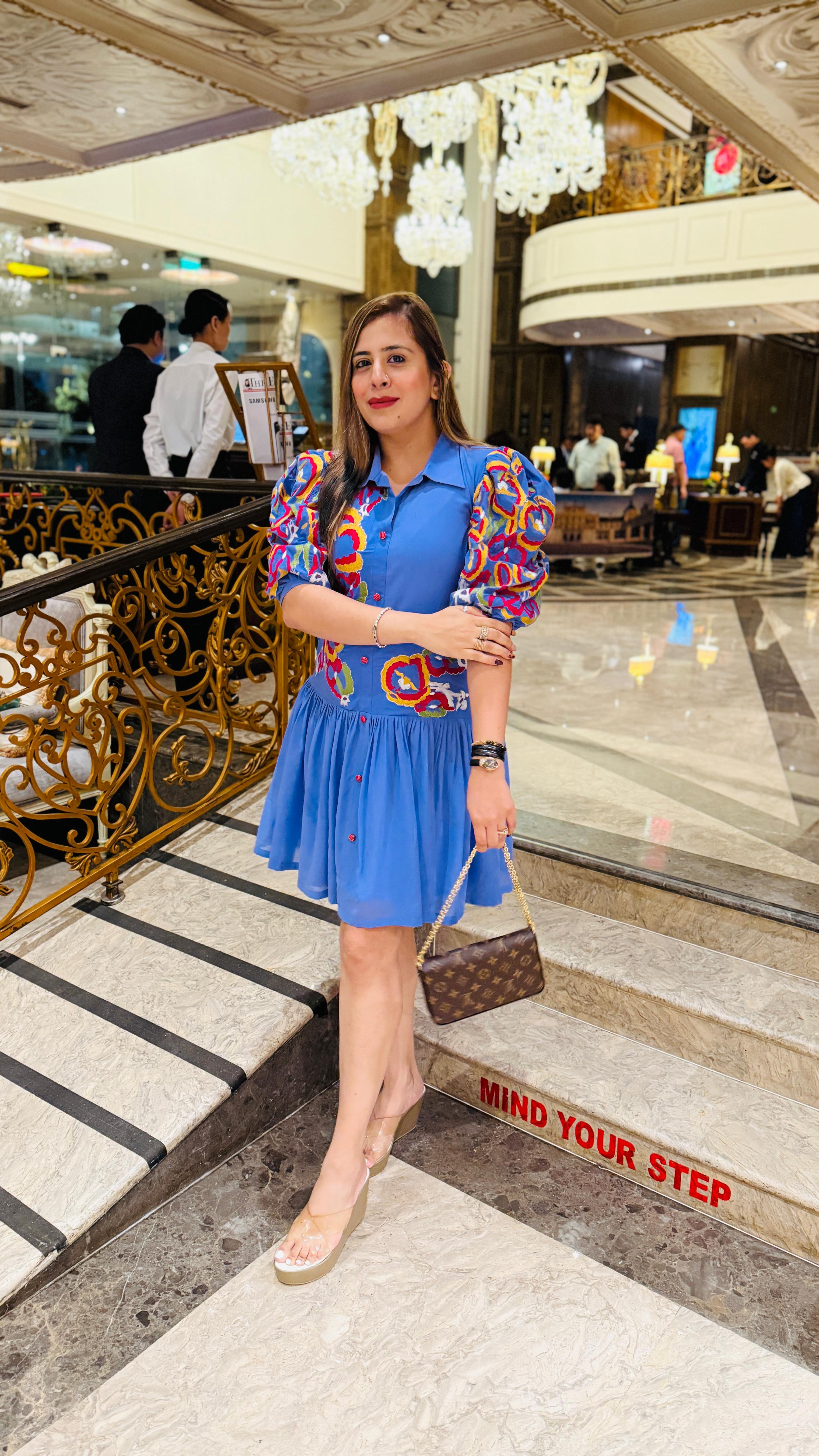 Blue Birthday Embroidered Dress