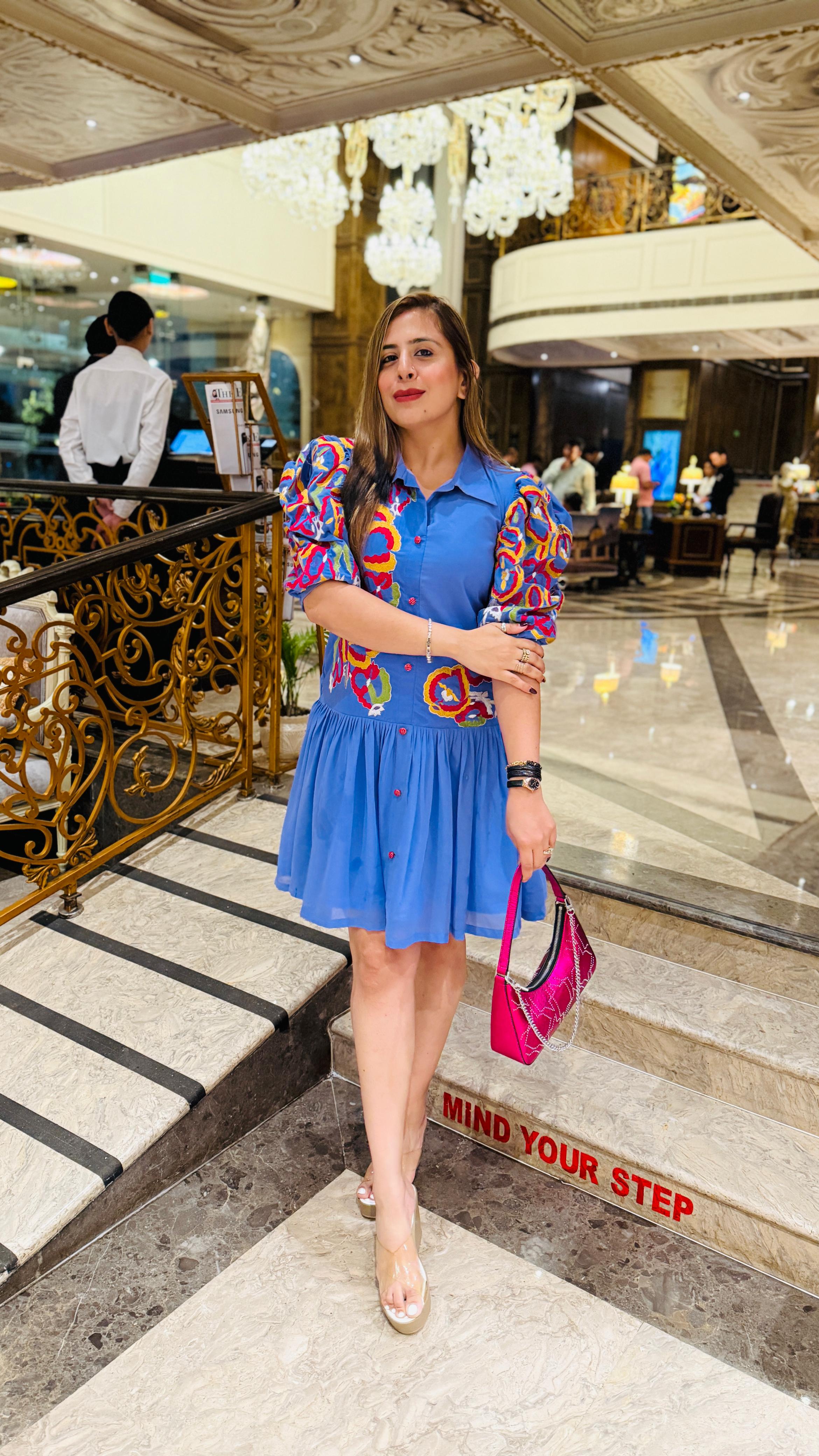 Blue Birthday Embroidered Dress