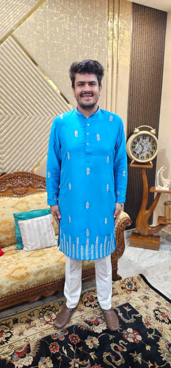 Menswear Blue Kurta Set