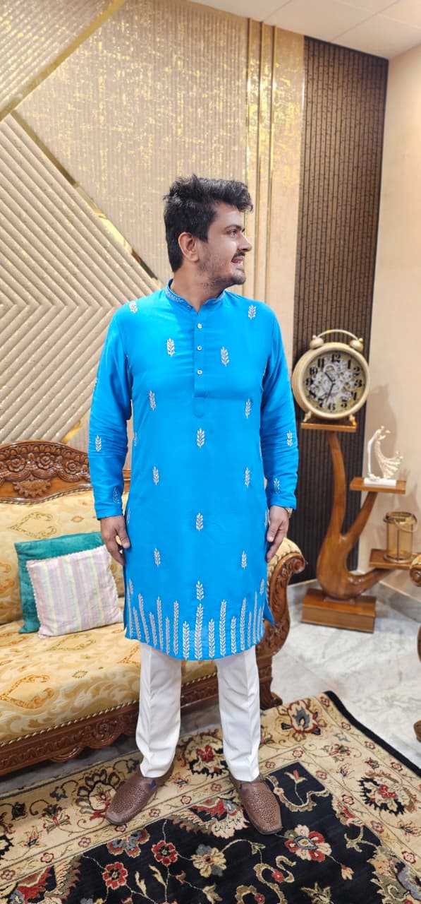 Menswear Blue Kurta Set