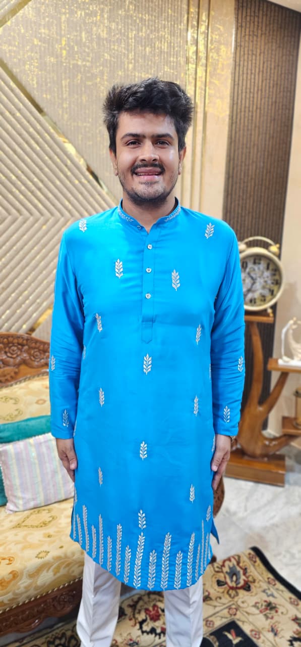 Menswear Blue Kurta Set