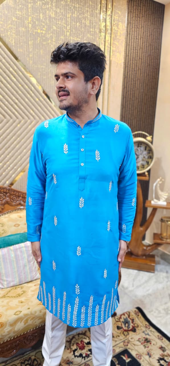 Menswear Blue Kurta Set