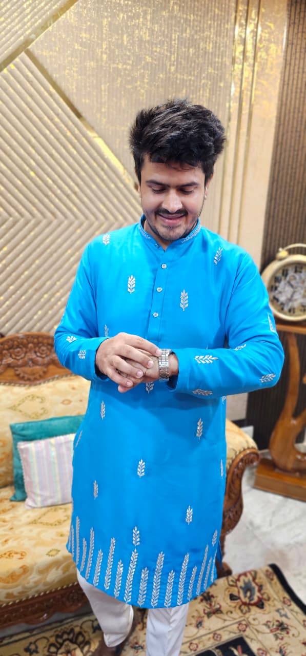 Menswear Blue Kurta Set