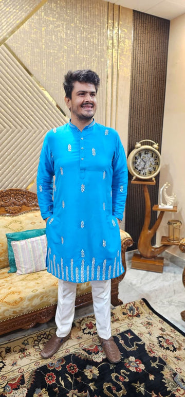 Menswear Blue Kurta Set