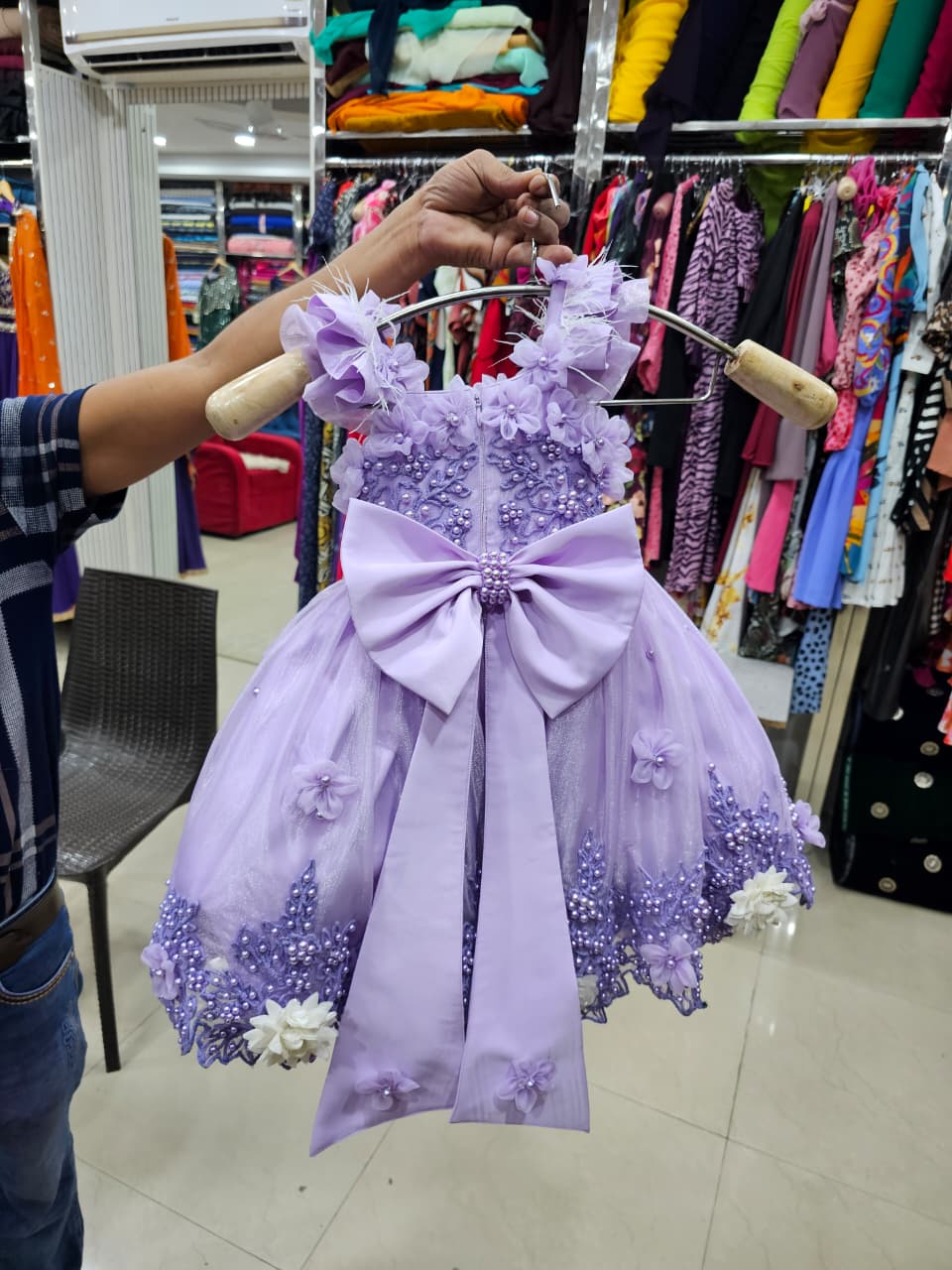 Lilac Butterfly Baby Girl Gown