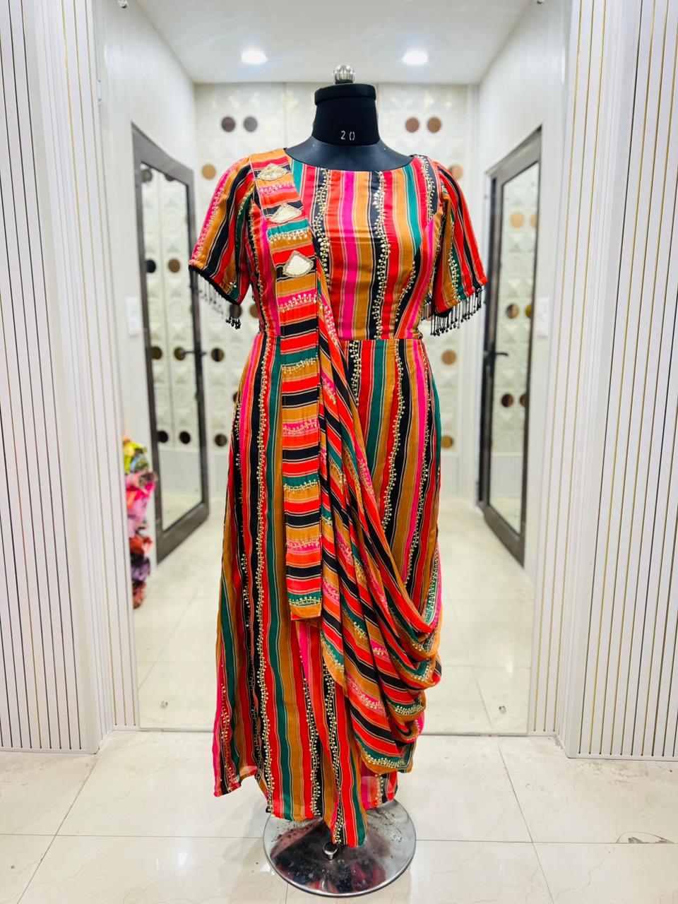 Multicolour Stripes Drape