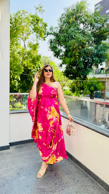 Pink Discharge Kaftaan