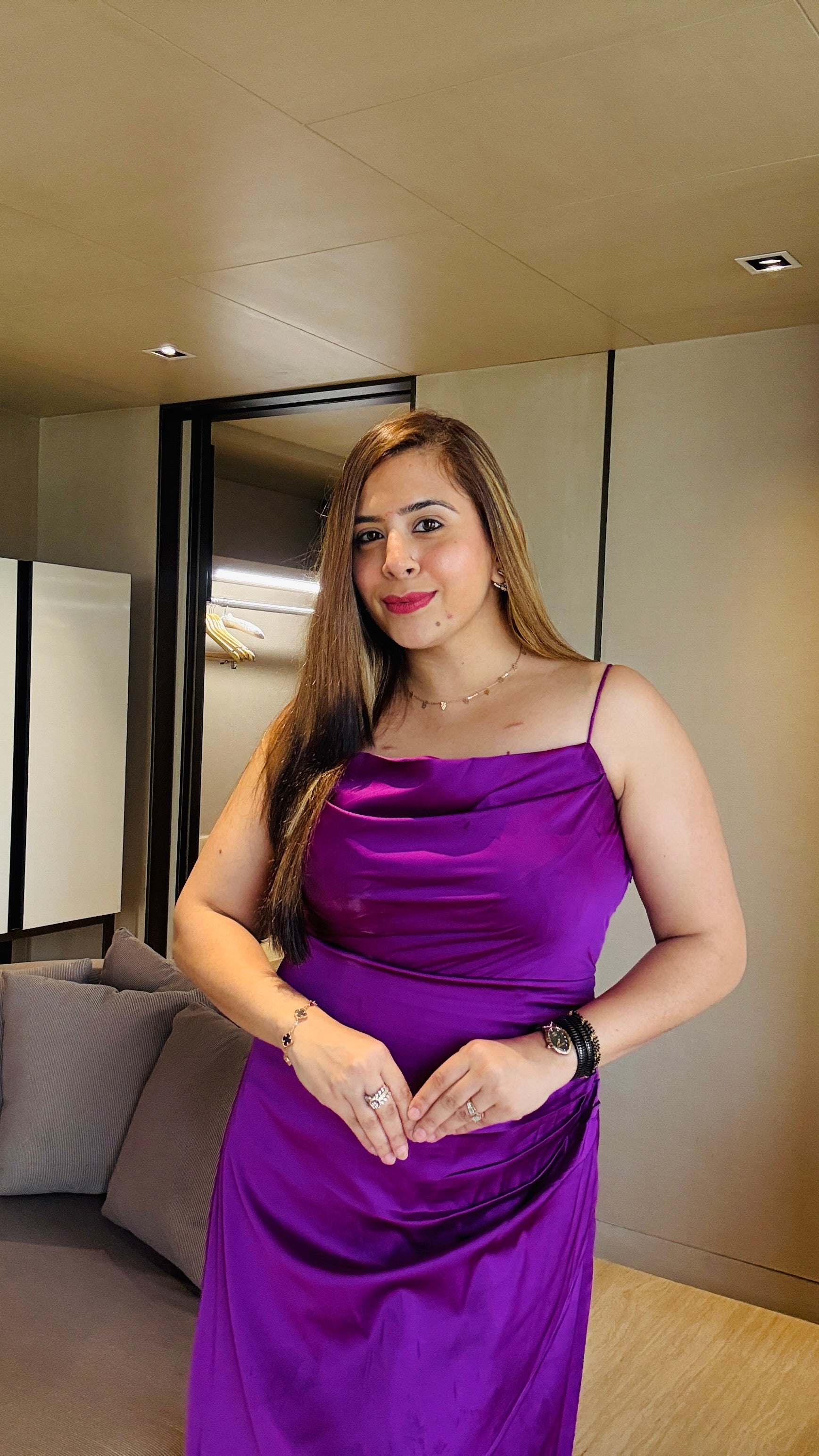 Violet Birthday Drape Dress