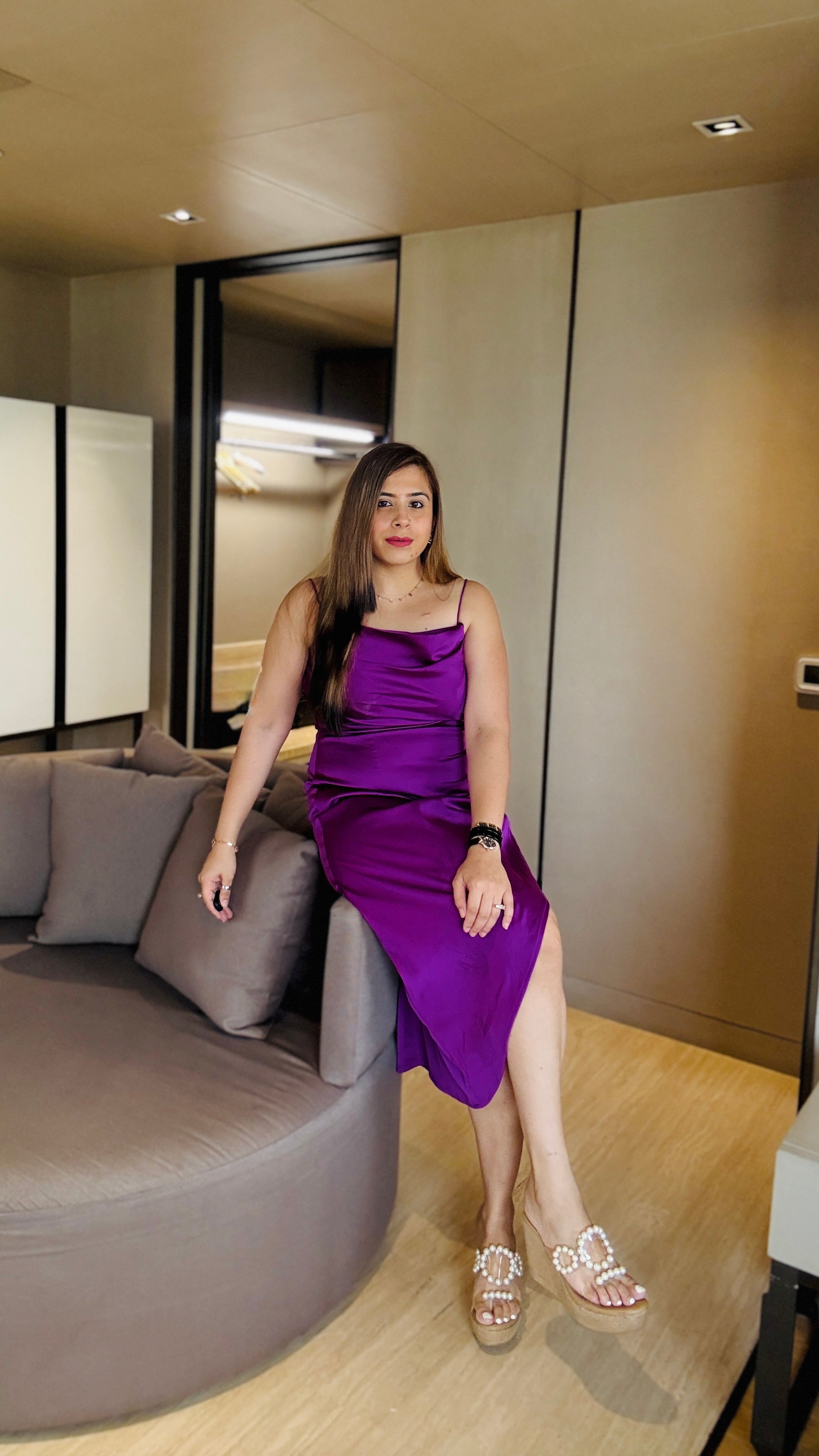 Violet Birthday Drape Dress