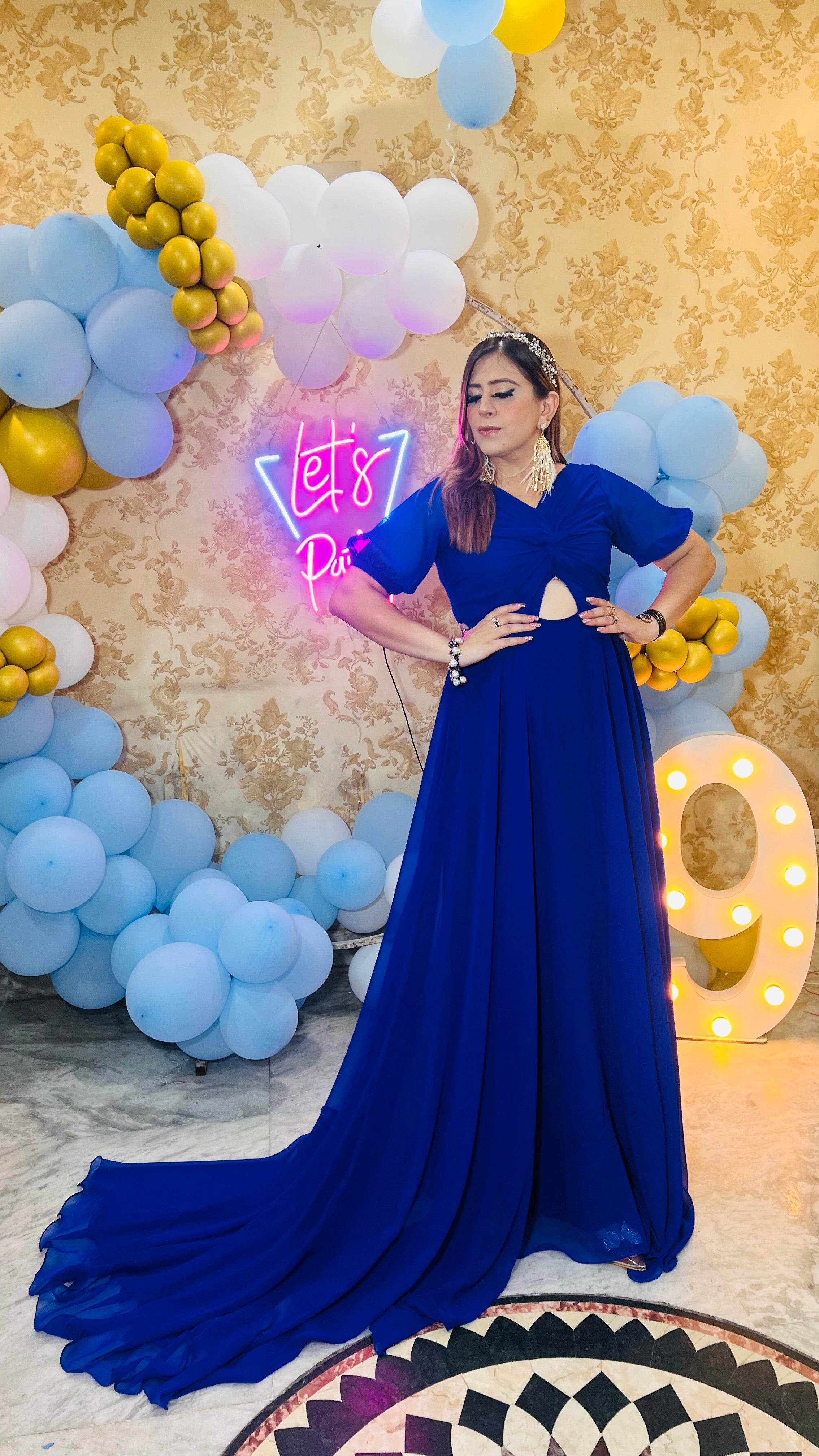 Royal Blue Cut Gown