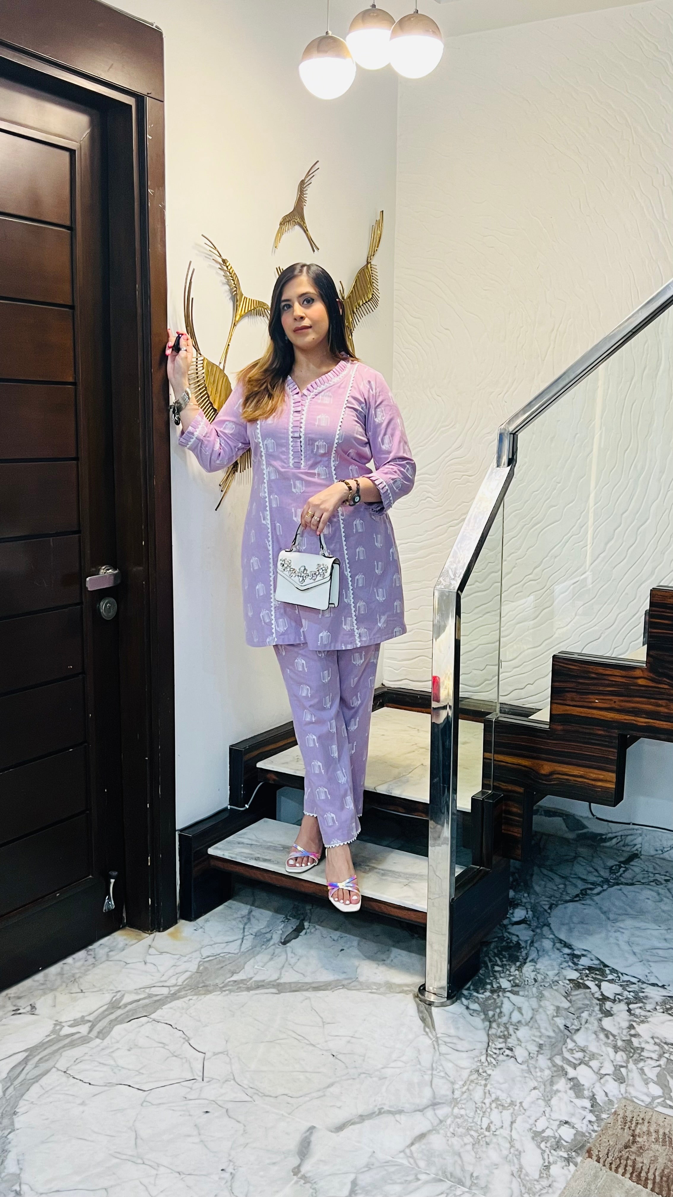 Lilac Peacock Cotton Co-ord