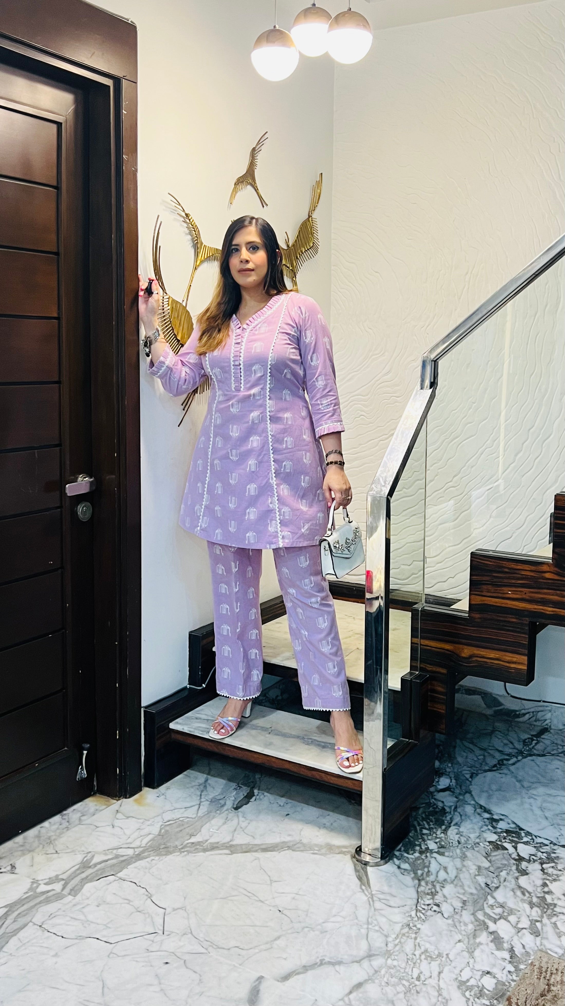 Lilac Peacock Cotton Co-ord