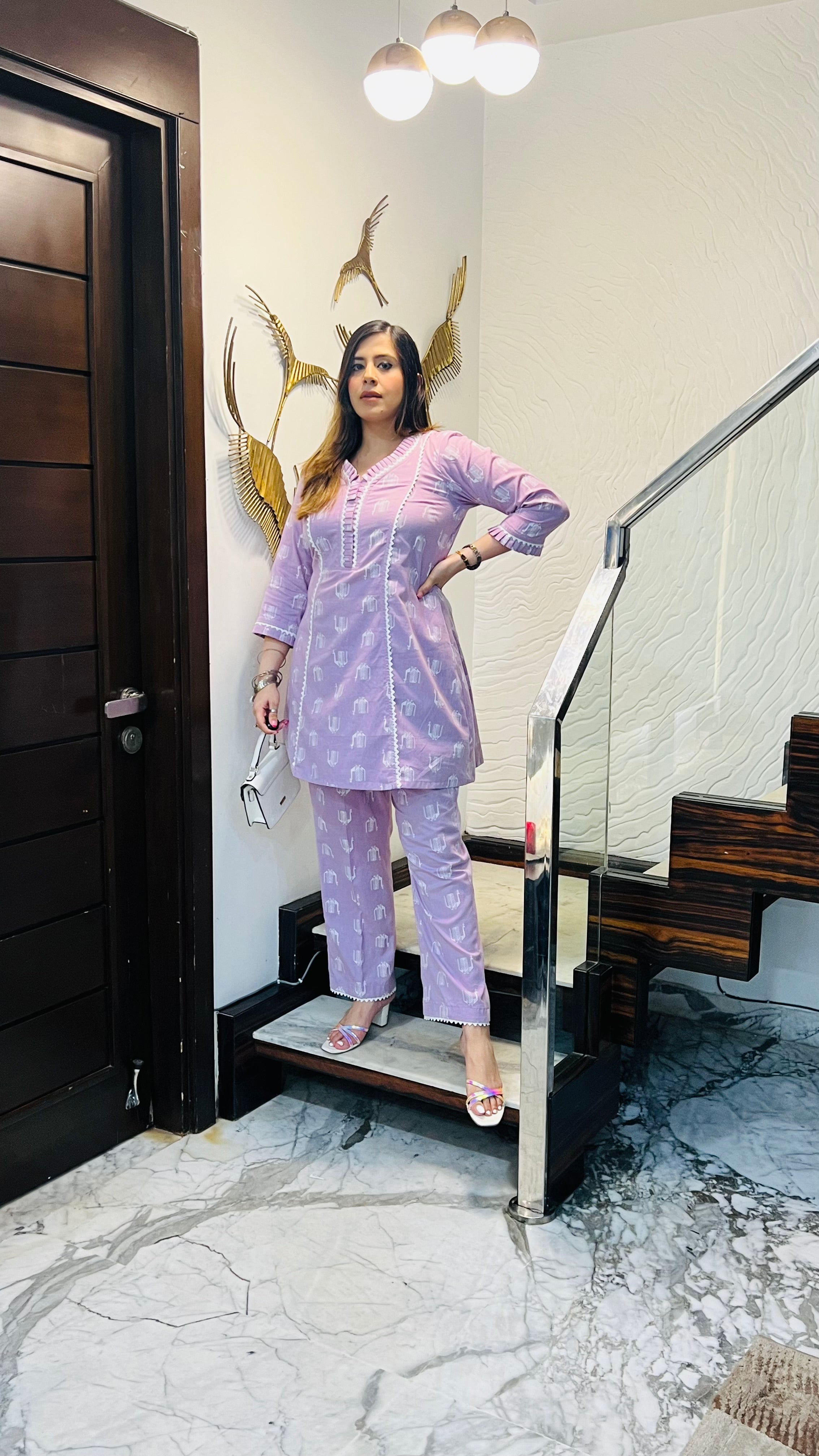 Lilac Peacock Cotton Co-ord