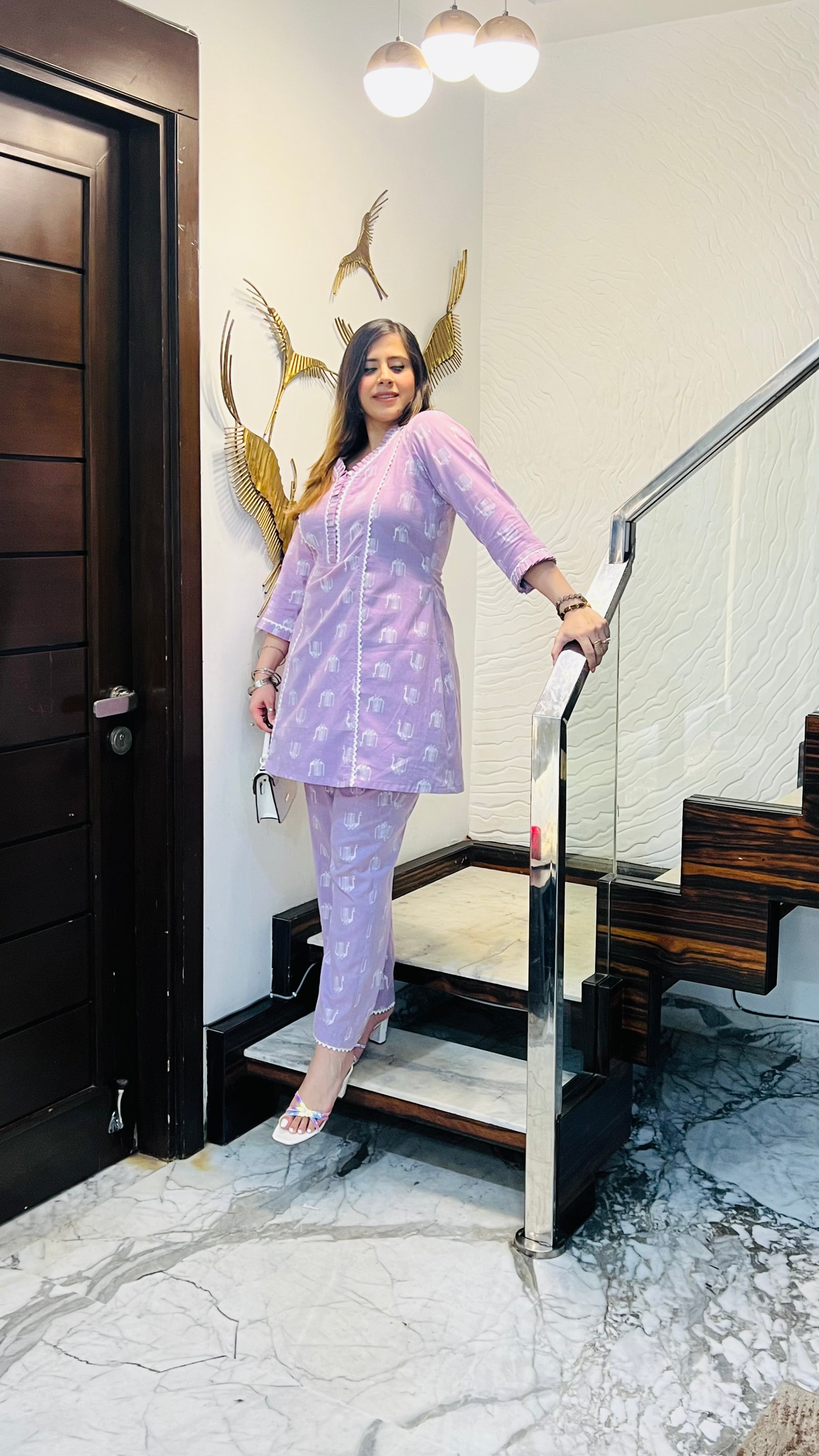 Lilac Peacock Cotton Co-ord