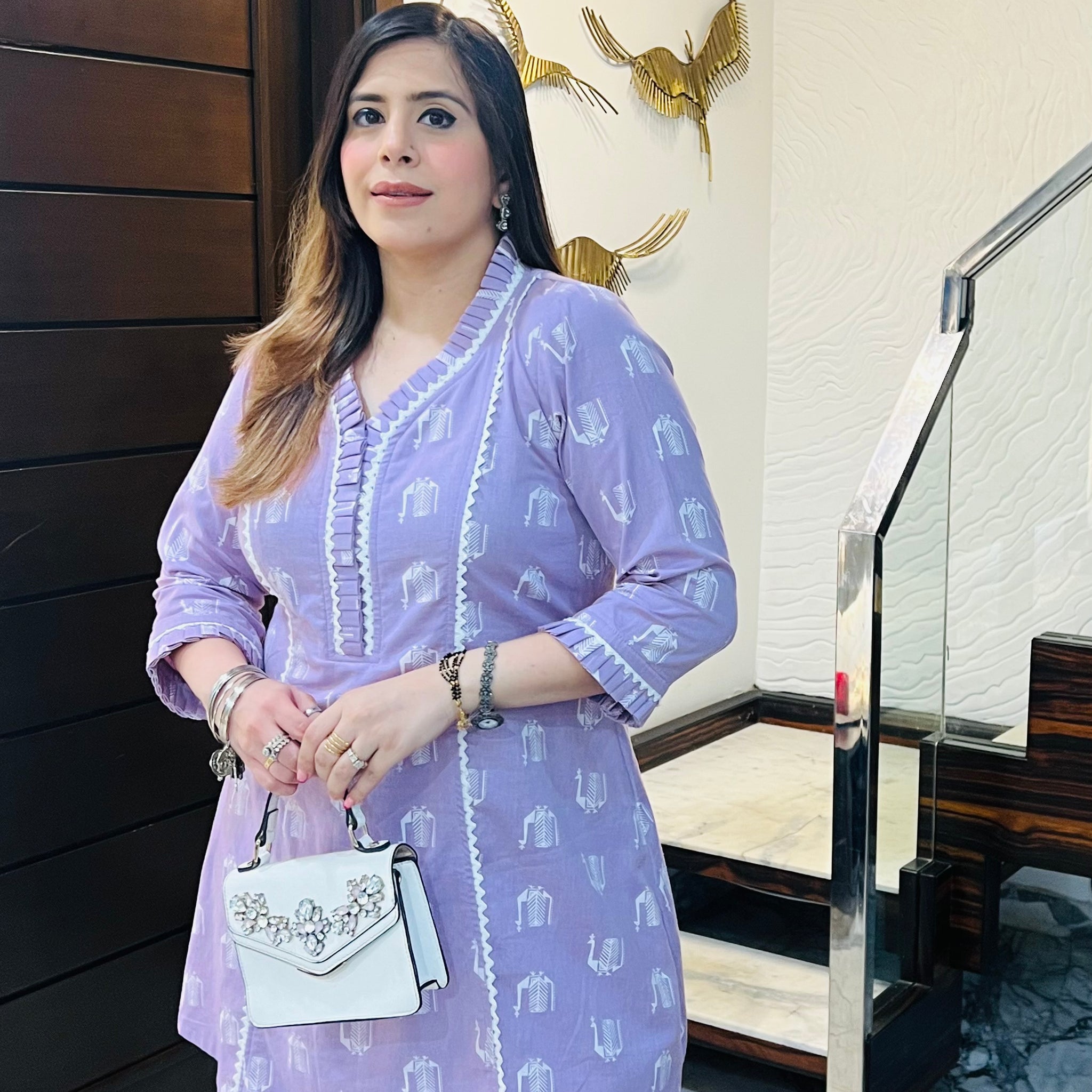 Lilac Peacock Cotton Co-ord