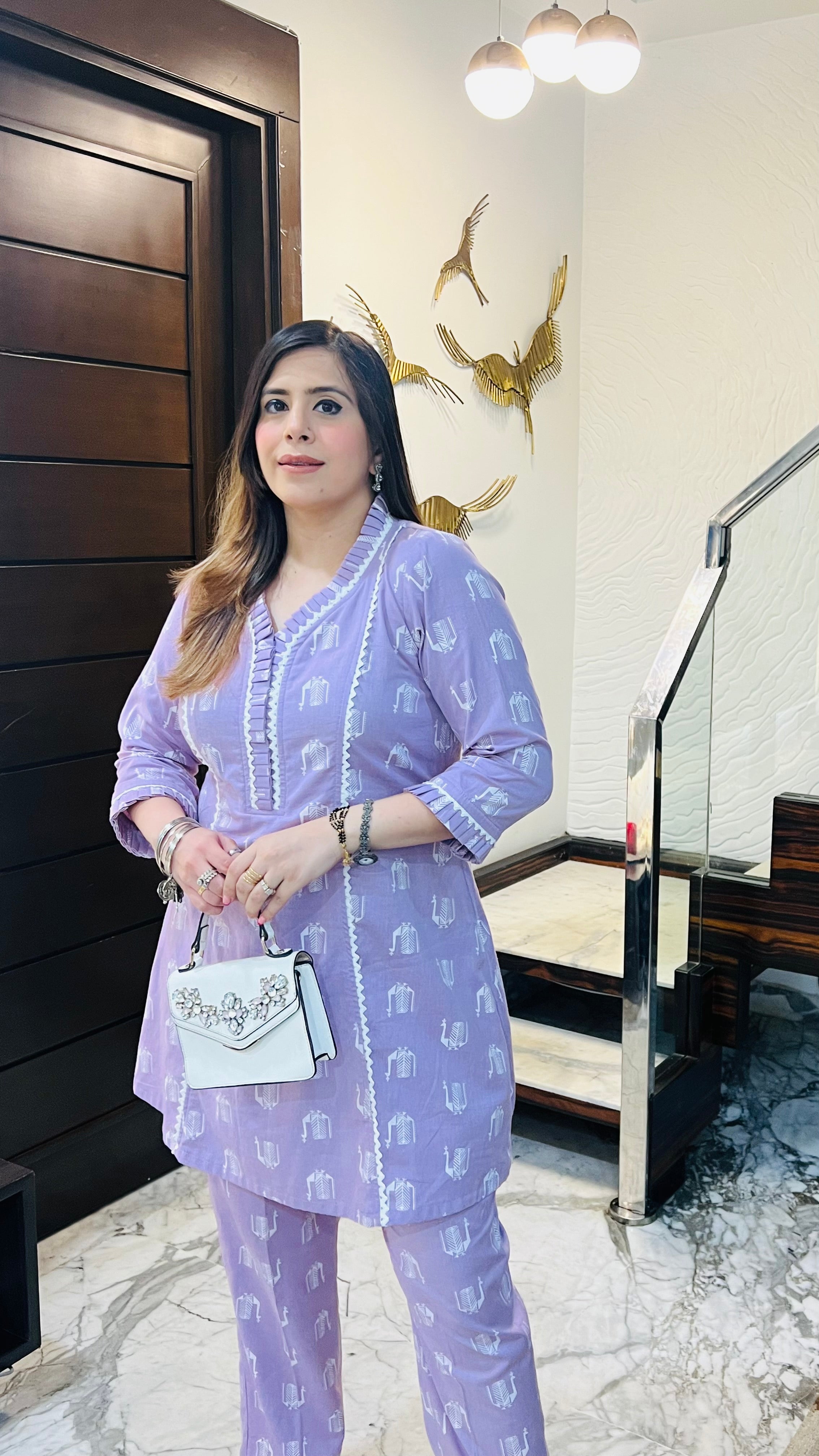 Lilac Peacock Cotton Co-ord