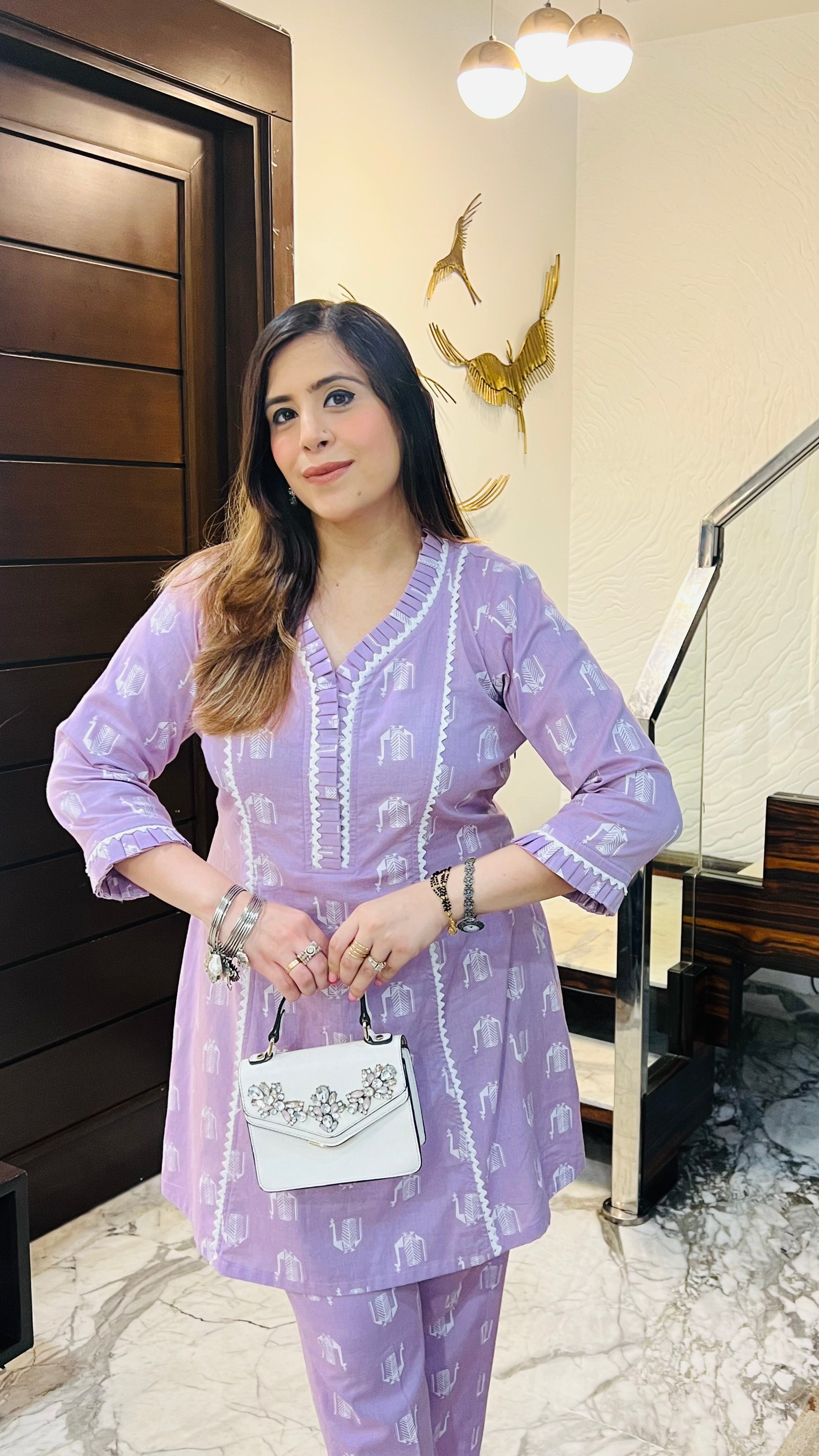 Lilac Peacock Cotton Co-ord