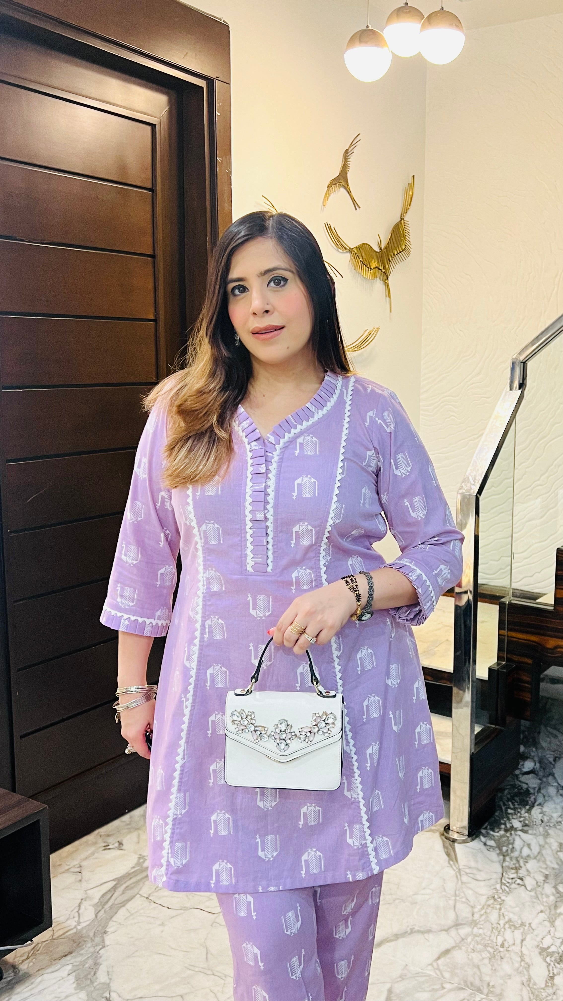 Lilac Peacock Cotton Co-ord