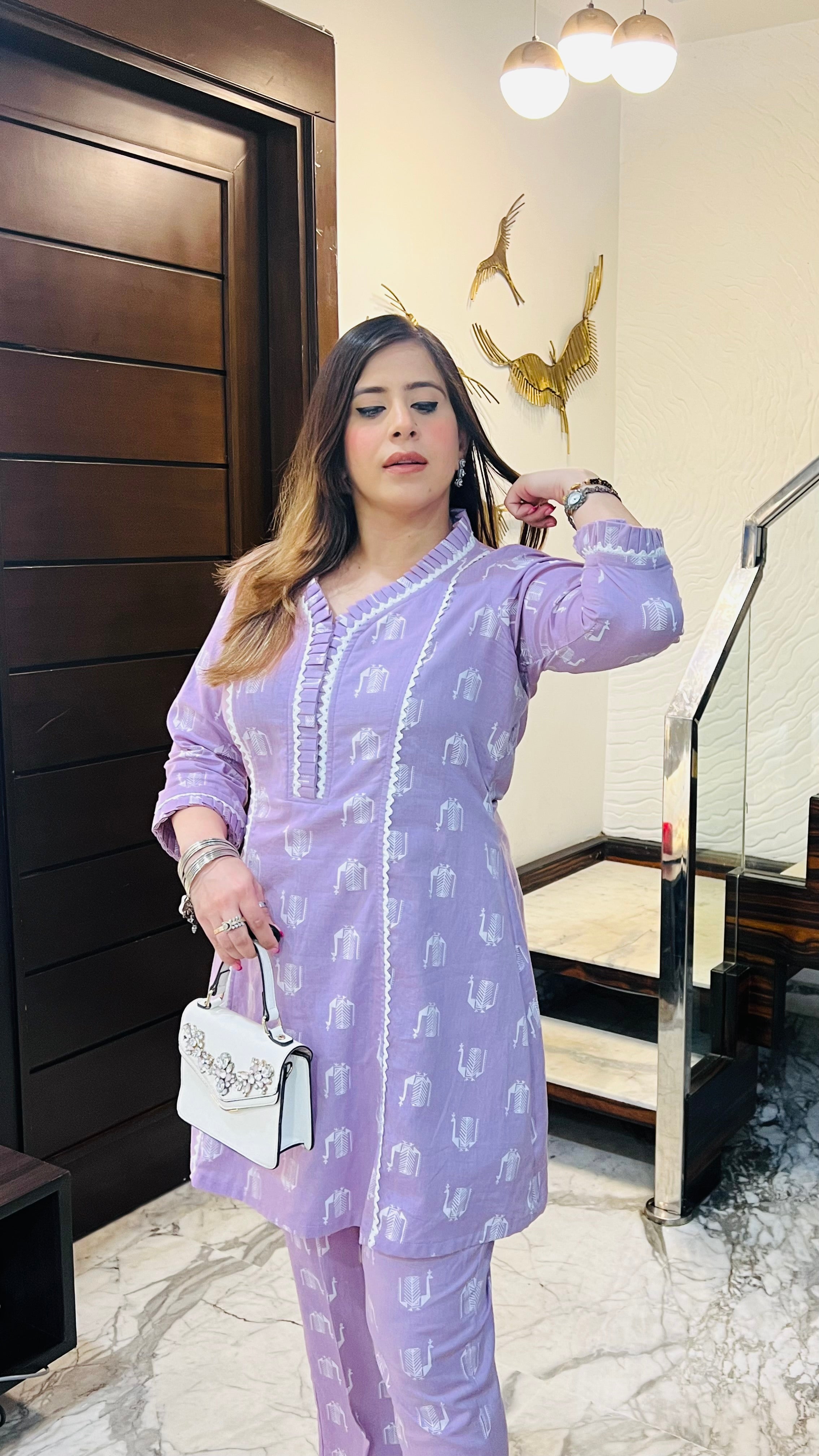 Lilac Peacock Cotton Co-ord