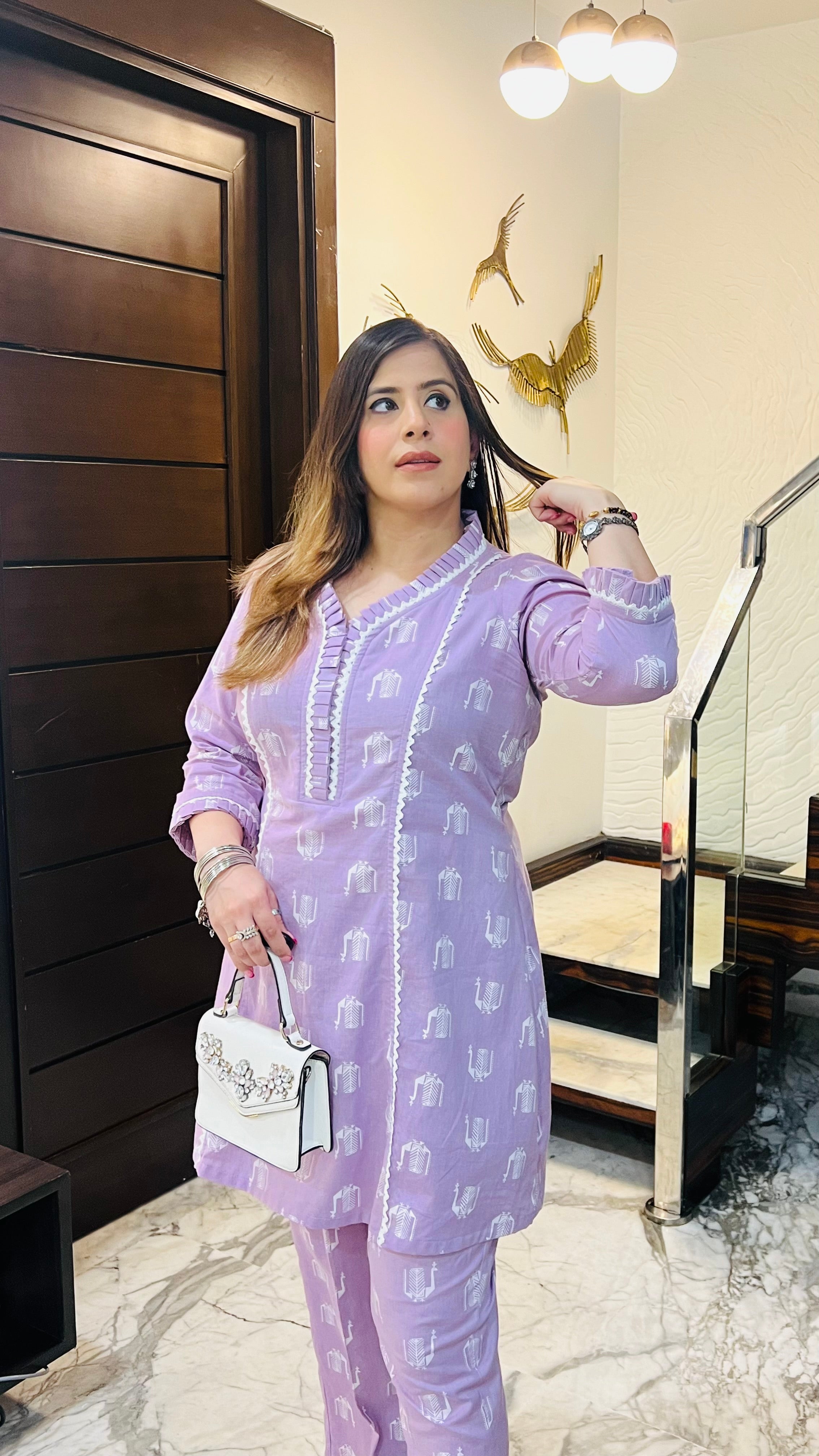 Lilac Peacock Cotton Co-ord