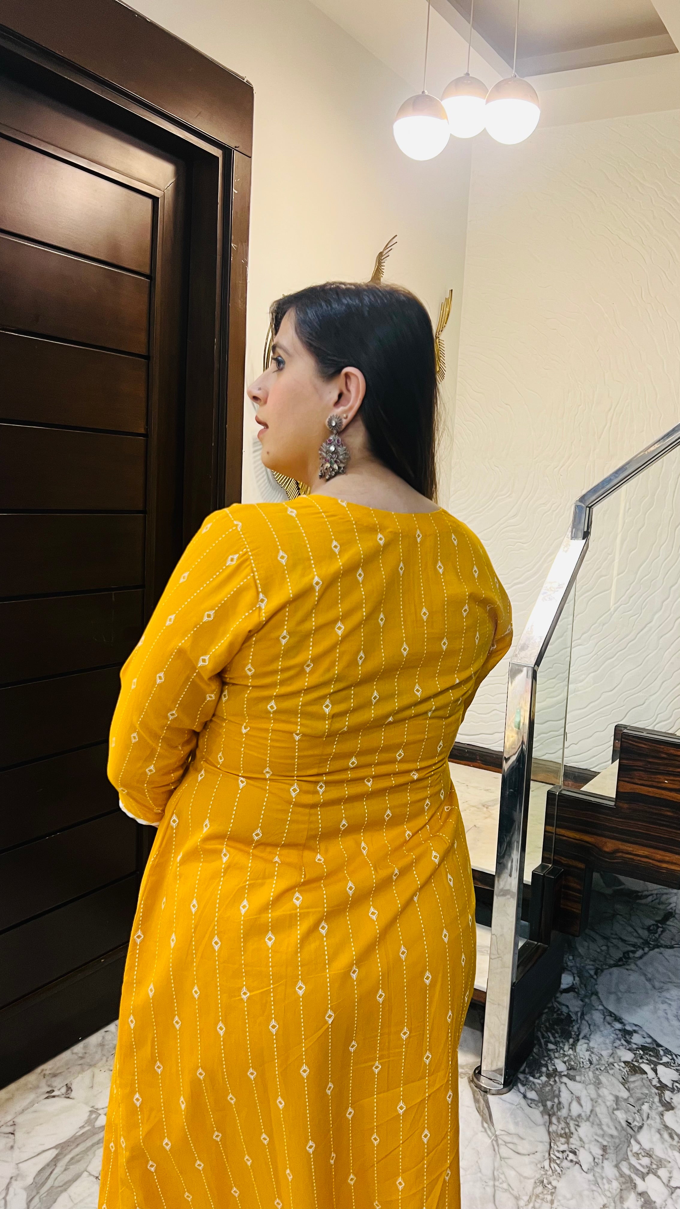 Angrakha In Yellow Kurti