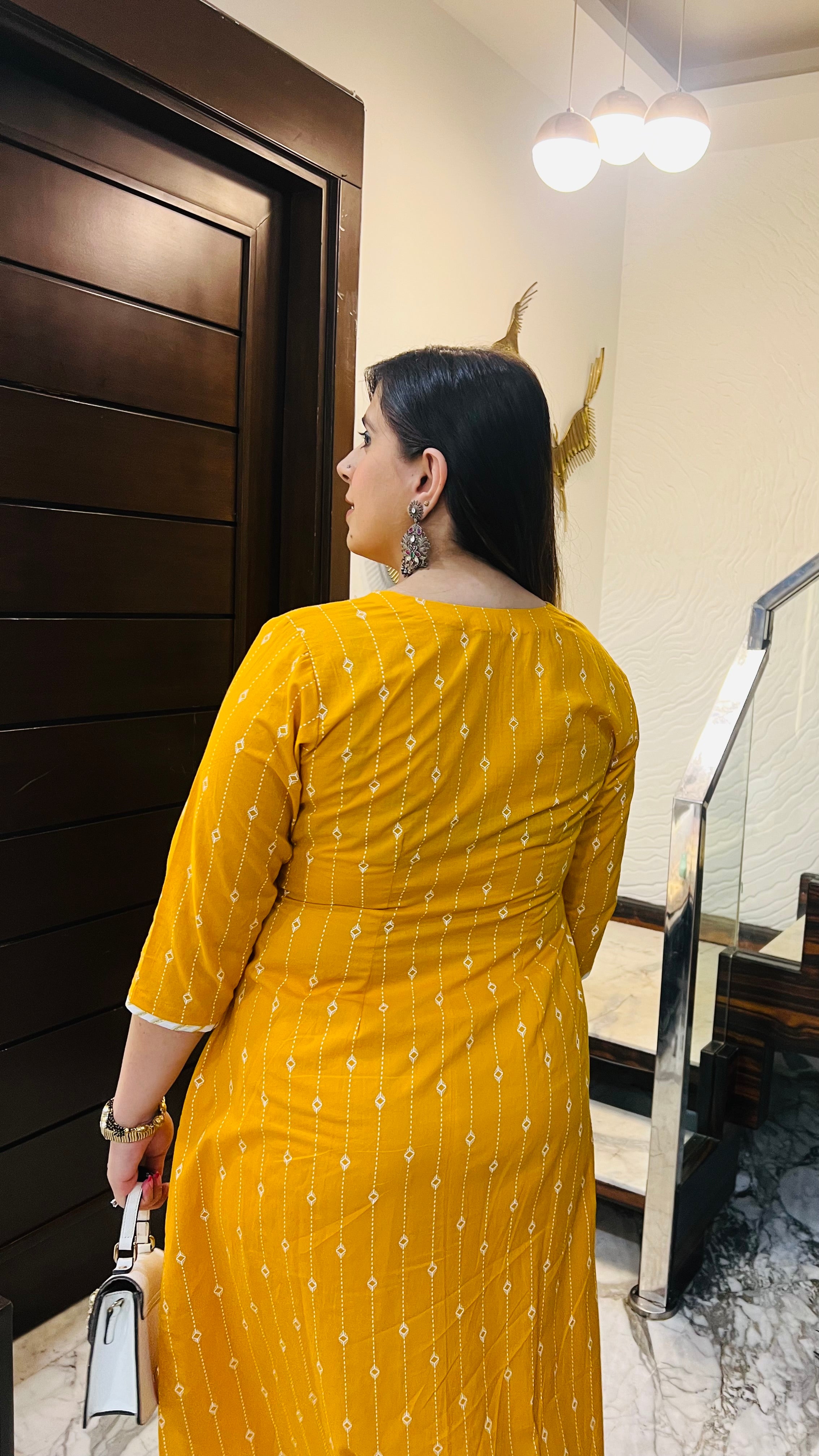 Angrakha In Yellow Kurti