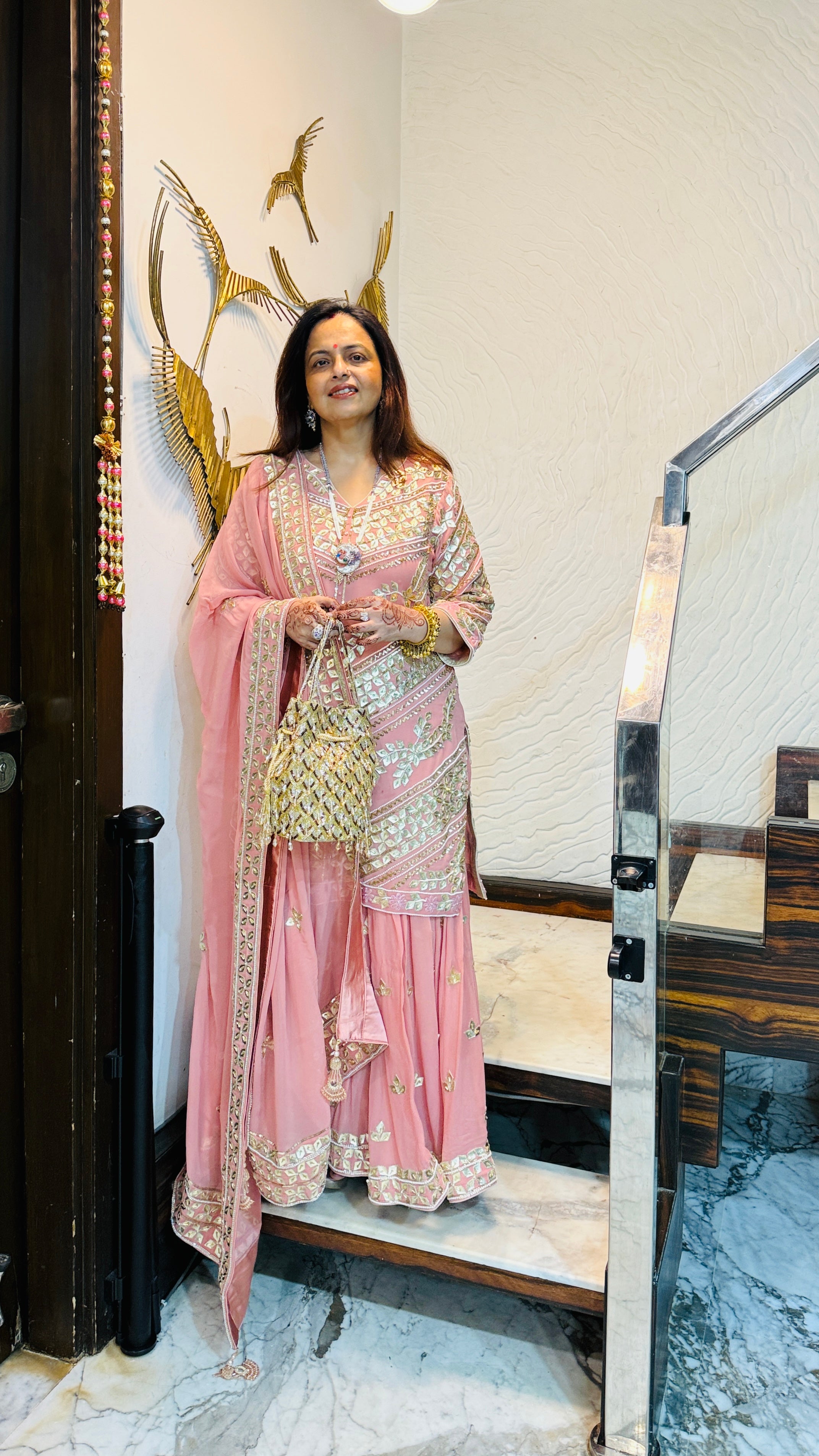 Peach Premium Garara Suit
