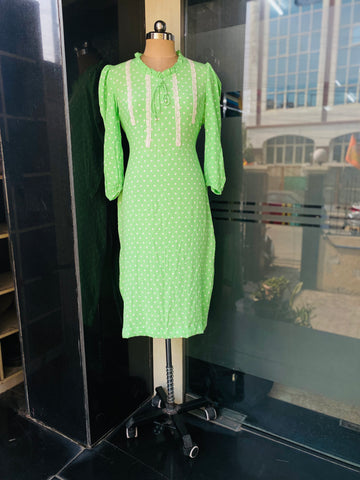 Green Polka Dot Summer Kurti