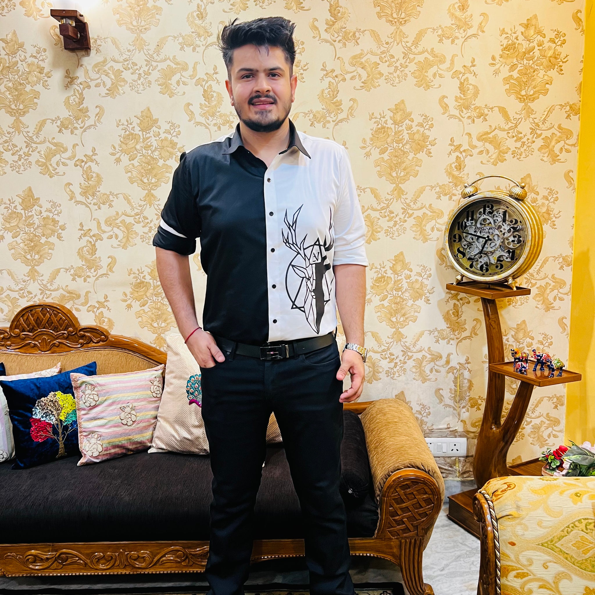 Black & White Deer Shrt