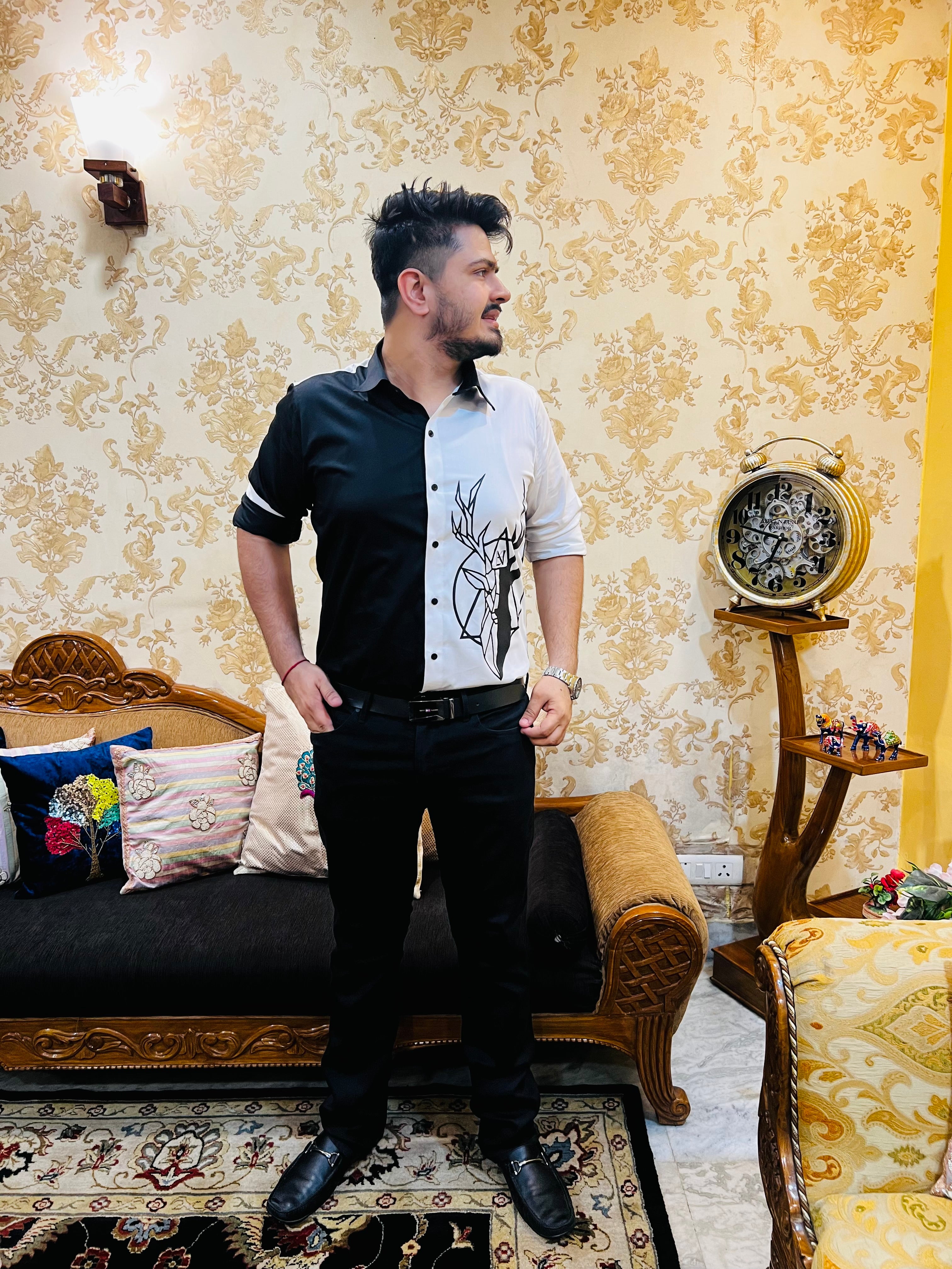 Black & White Deer Shrt