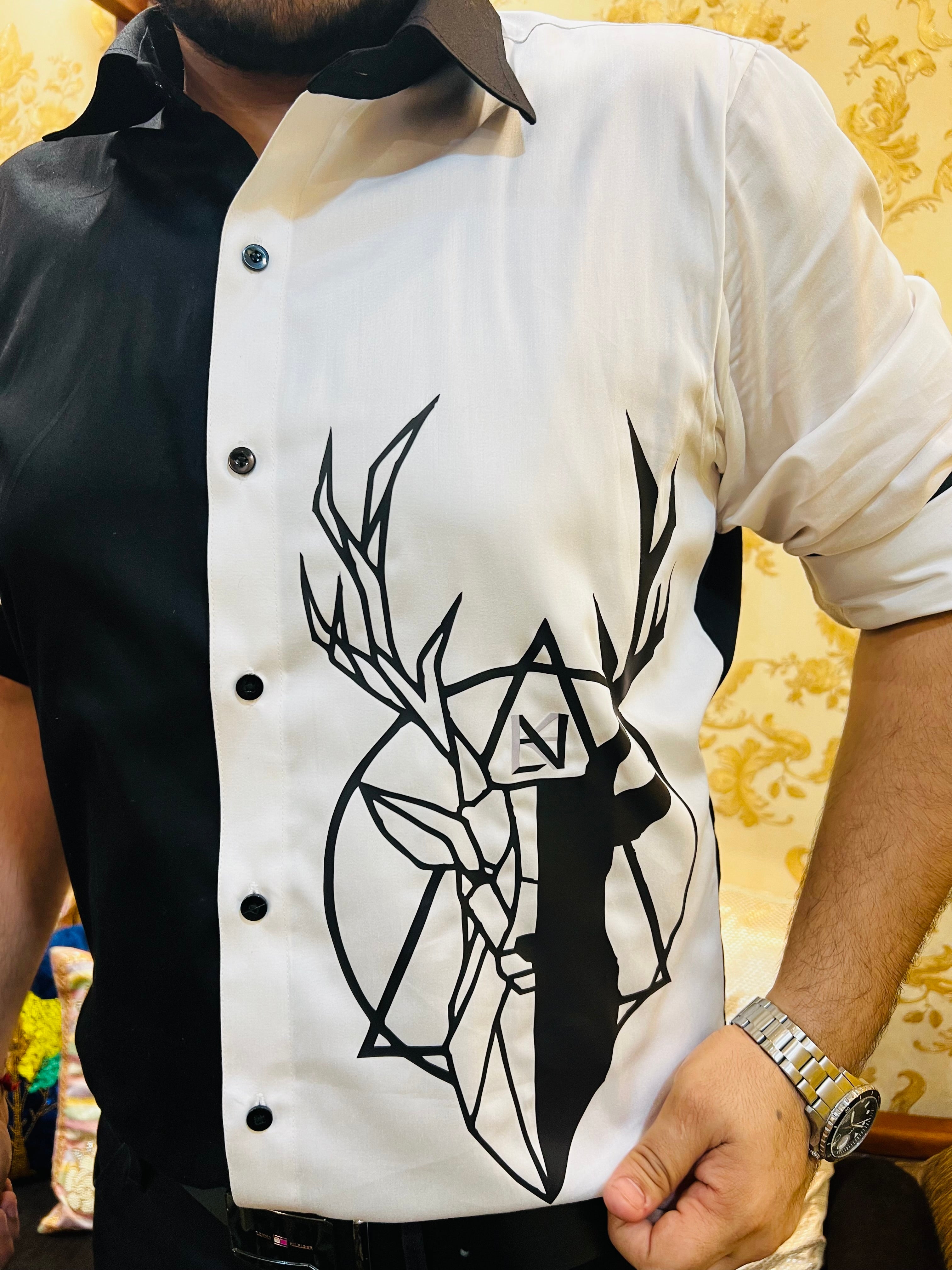 Black & White Deer Shrt